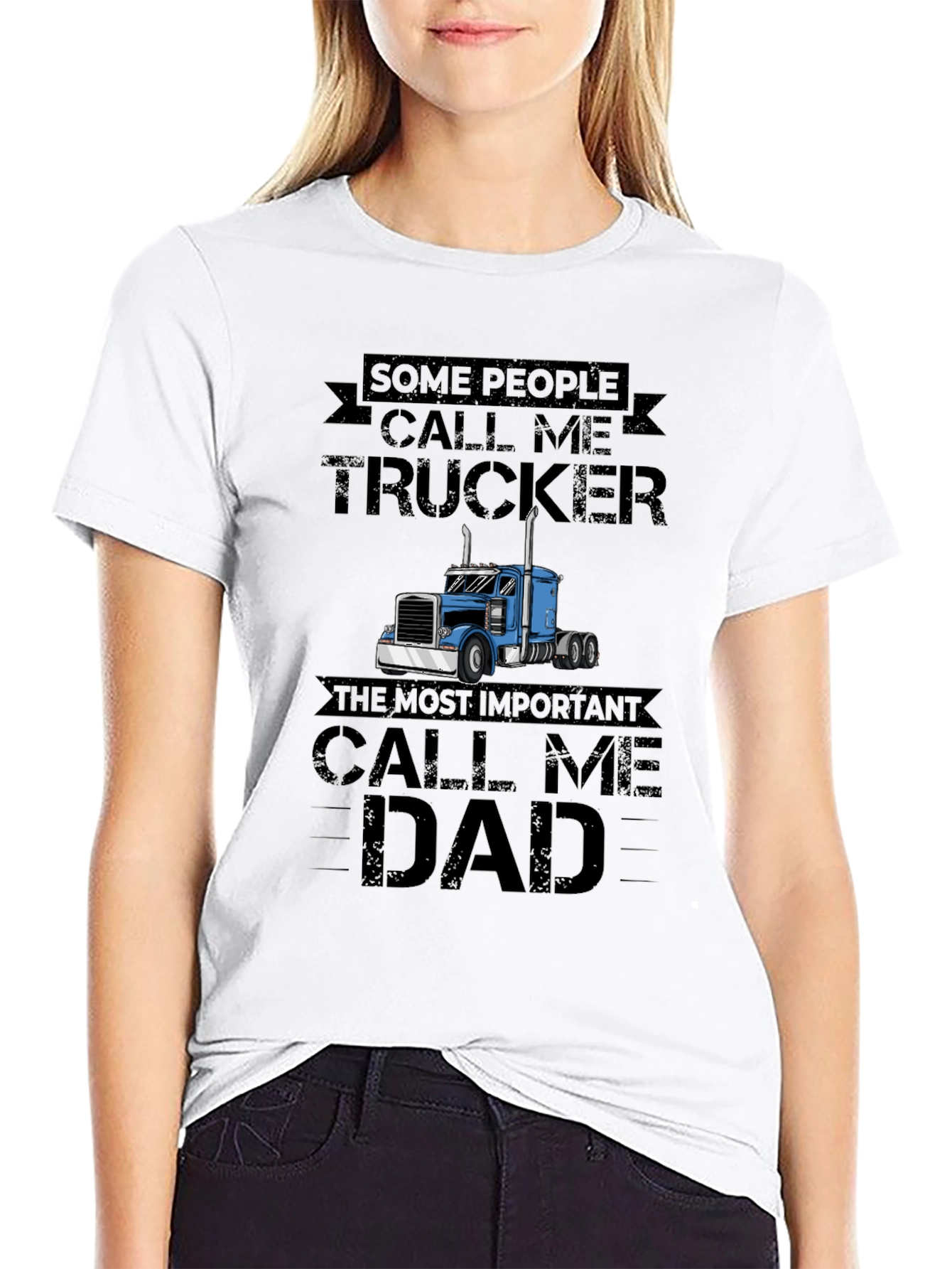 Trucker Dad Graphic Tee - Black