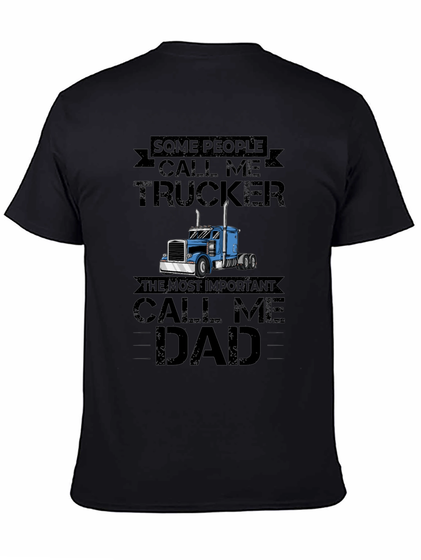 Trucker Dad Graphic Tee - Black