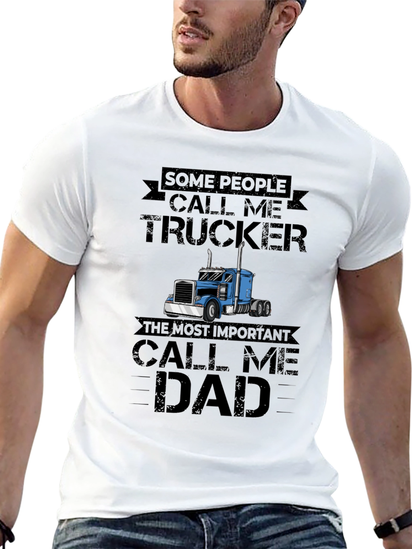 Trucker Dad Graphic Tee - Black