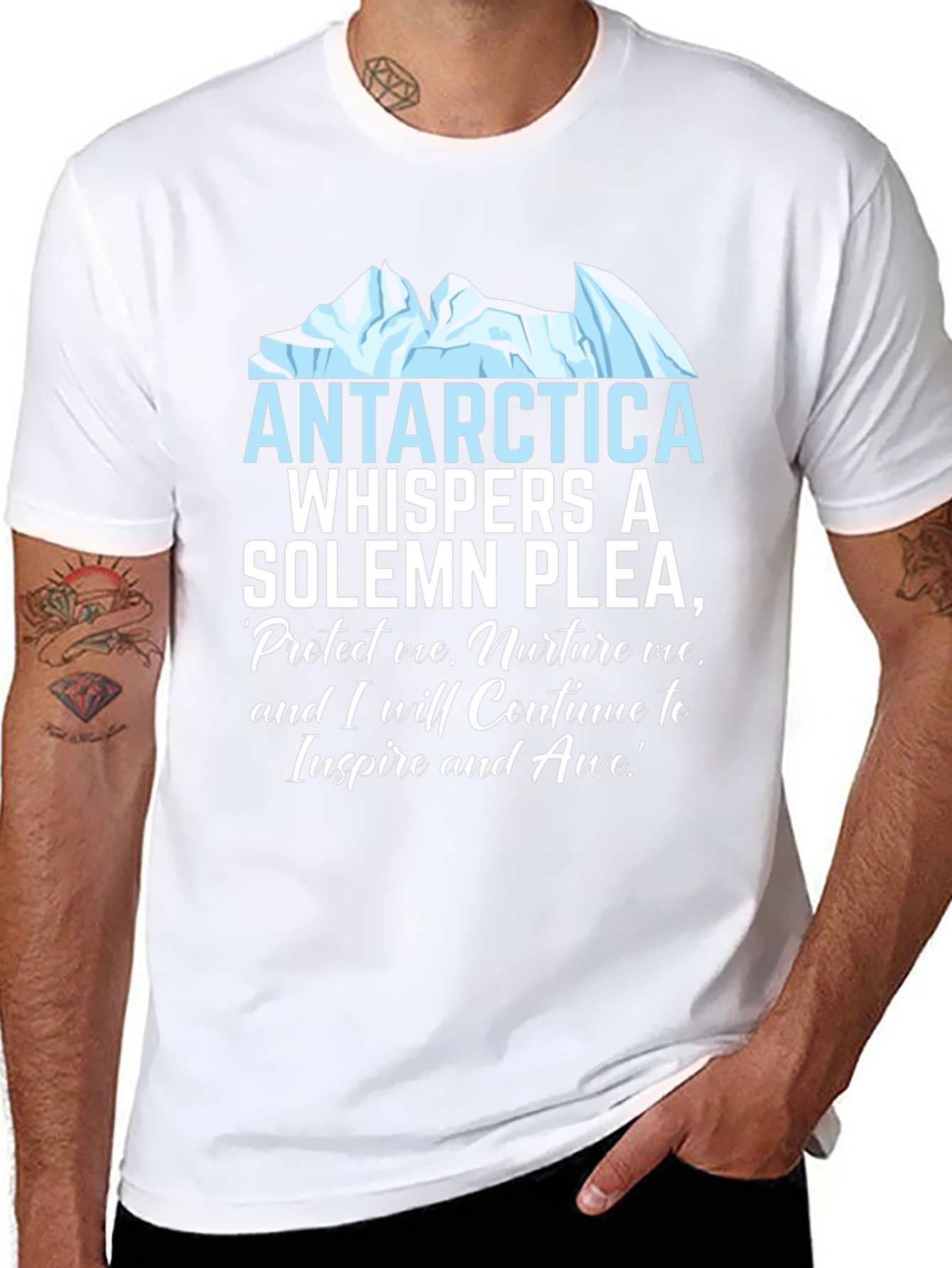 Antarctica Plea Graphic T-Shirt - Environmental Awareness Tee