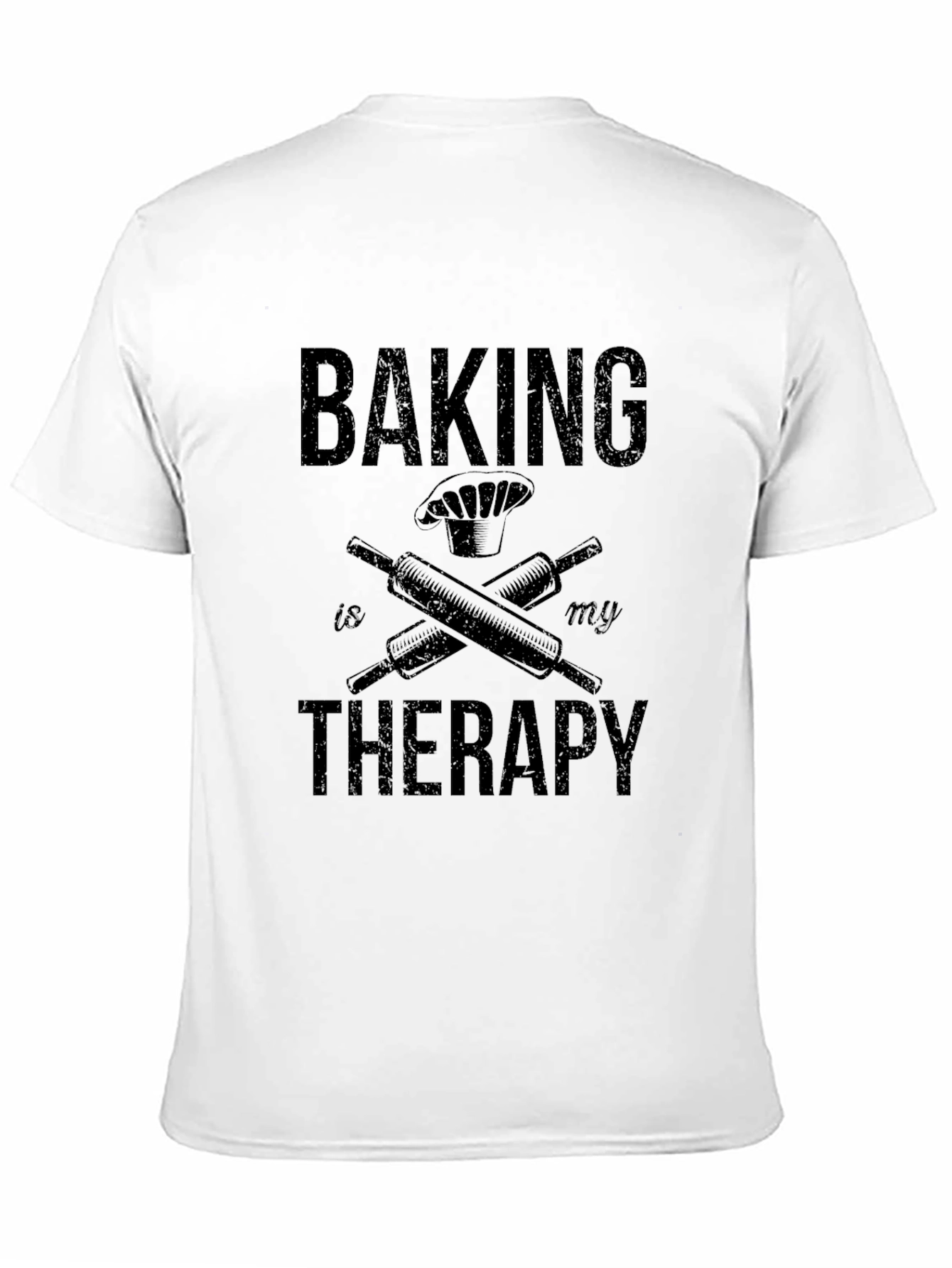Baking is My Therapy Black Graphic T-Shirt