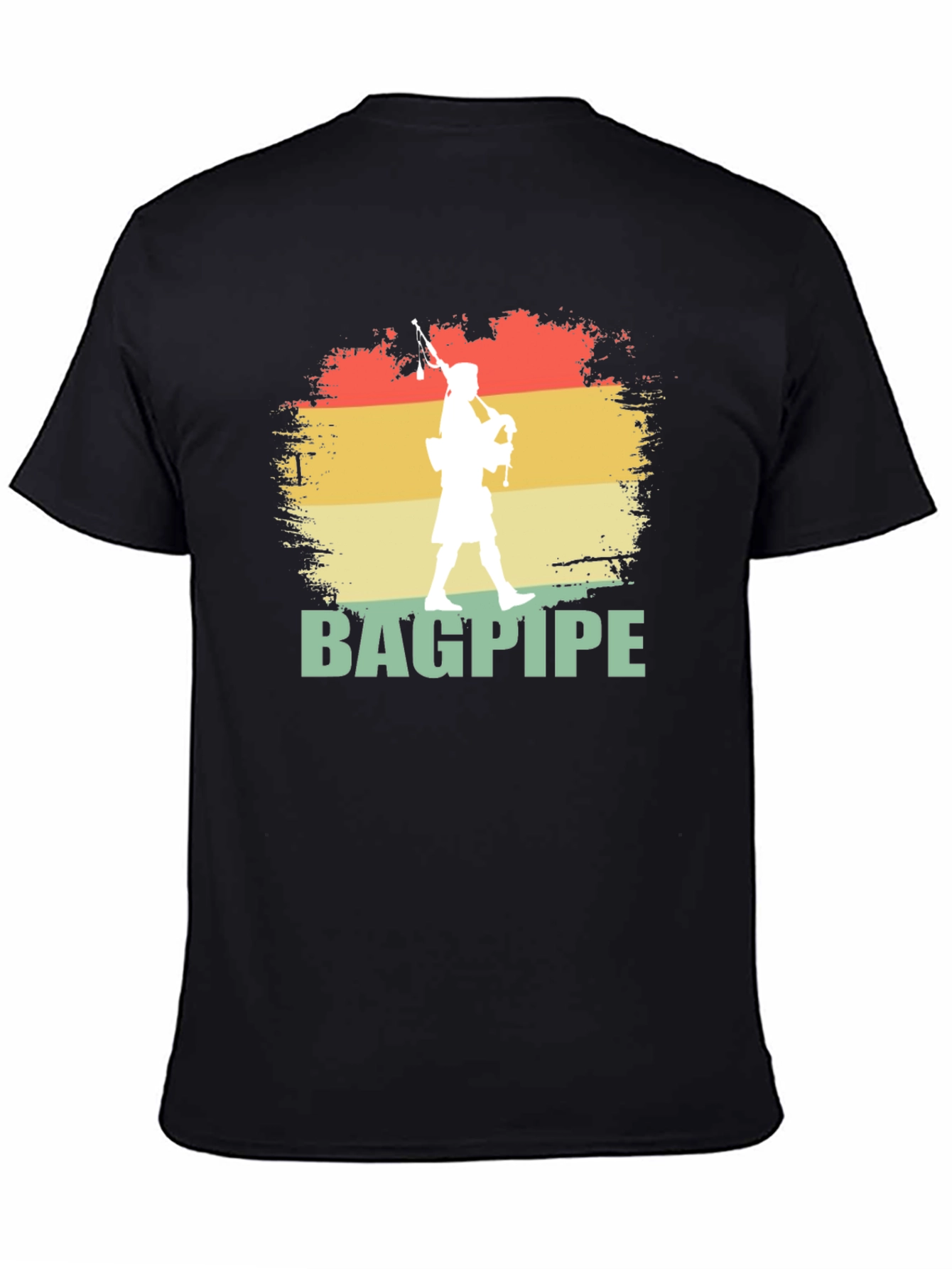 Bagpipe Player Graphic T-Shirt | Retro Style Design