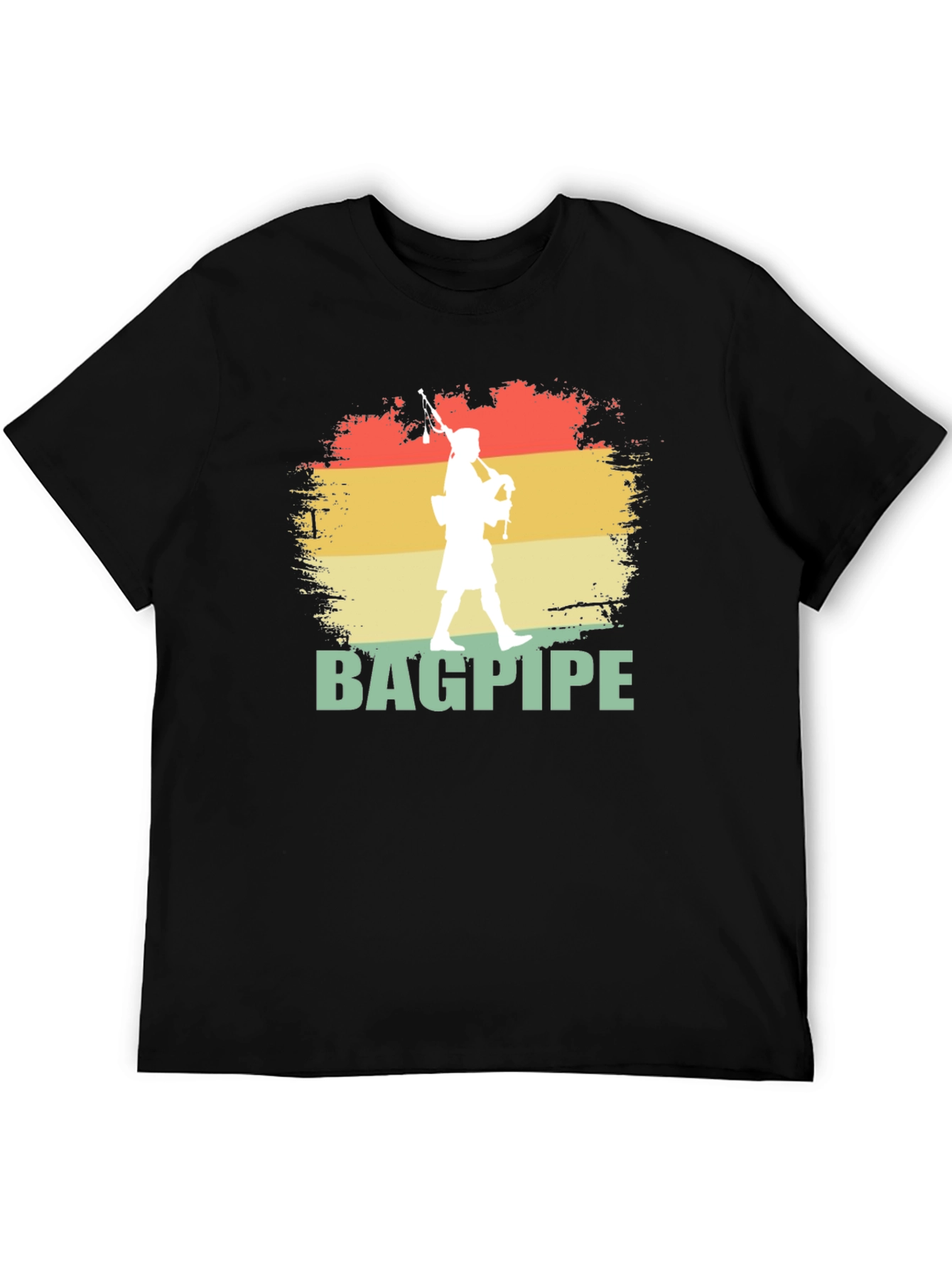 Bagpipe Player Graphic T-Shirt | Retro Style Design
