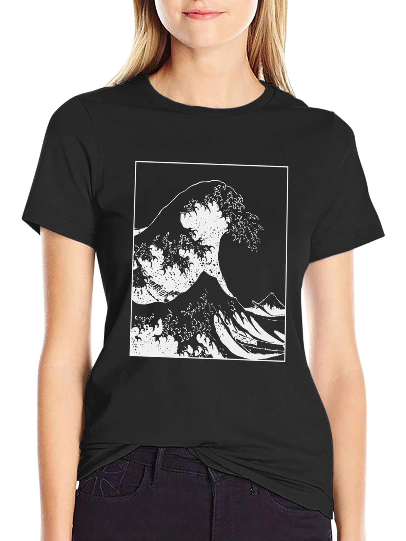 The Great Wave Tee - Black Graphic T-Shirt