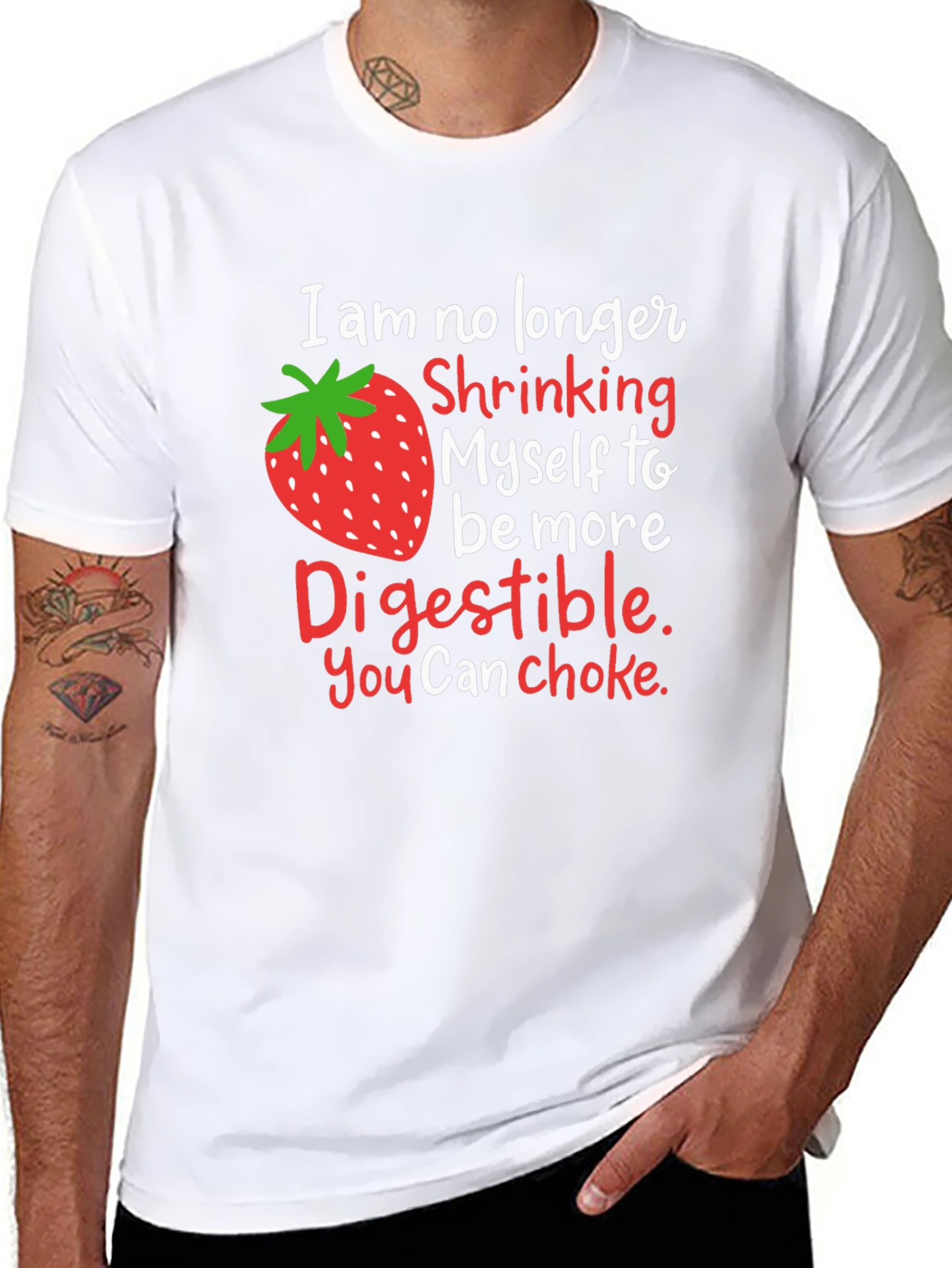 Strawberry Digestible Slogan Graphic Tee