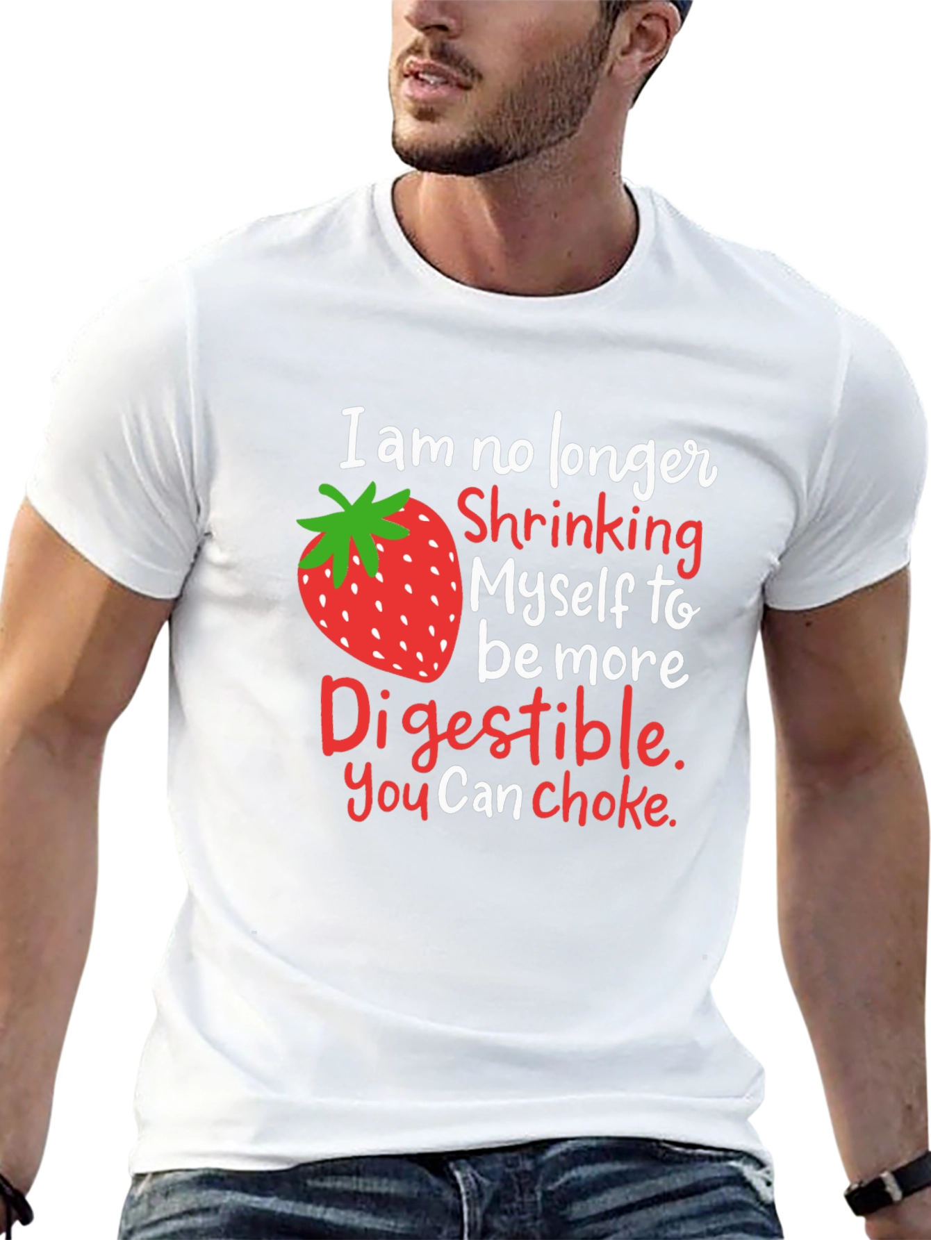 Strawberry Digestible Slogan Graphic Tee