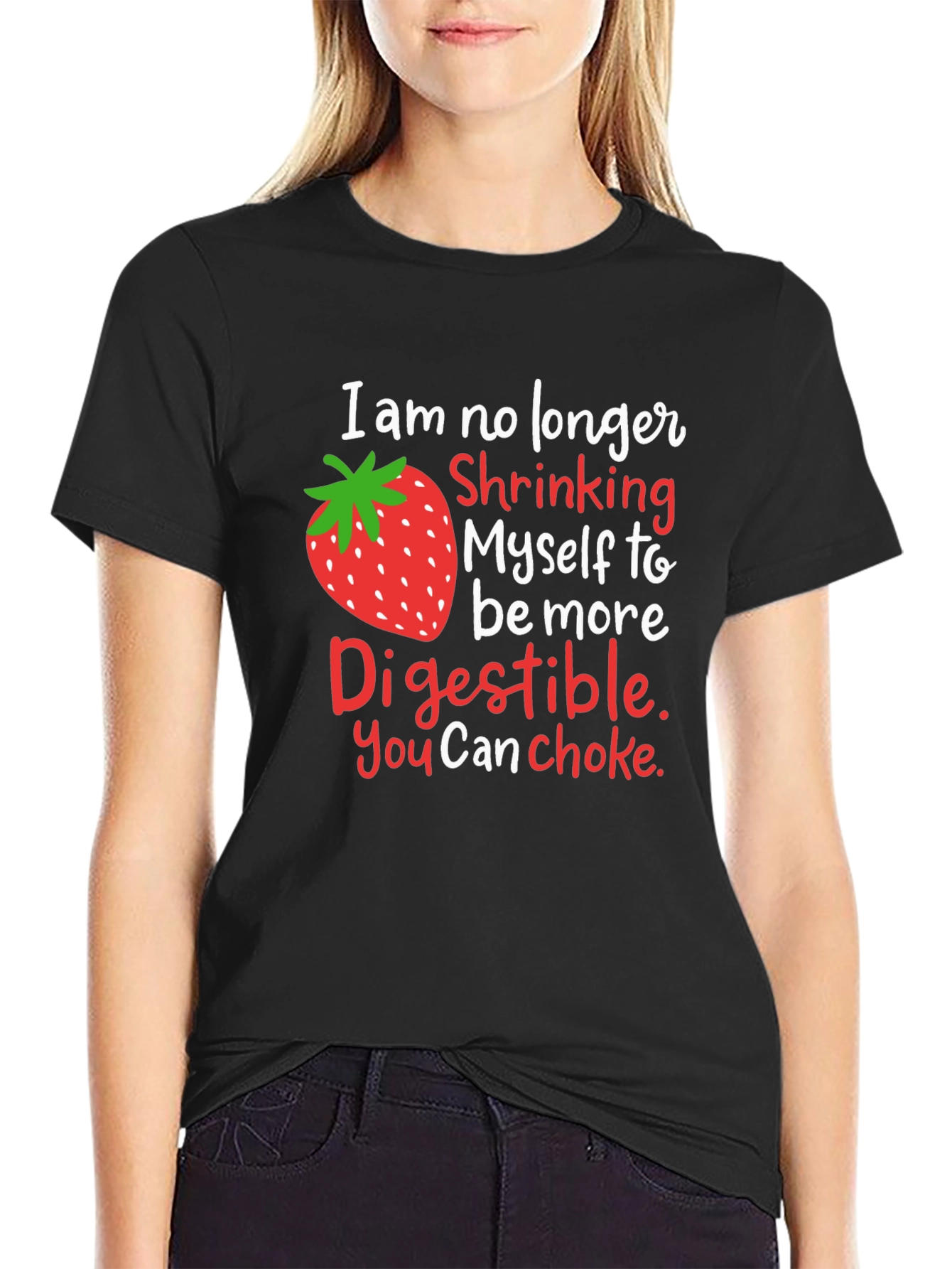 Strawberry Digestible Slogan Graphic Tee