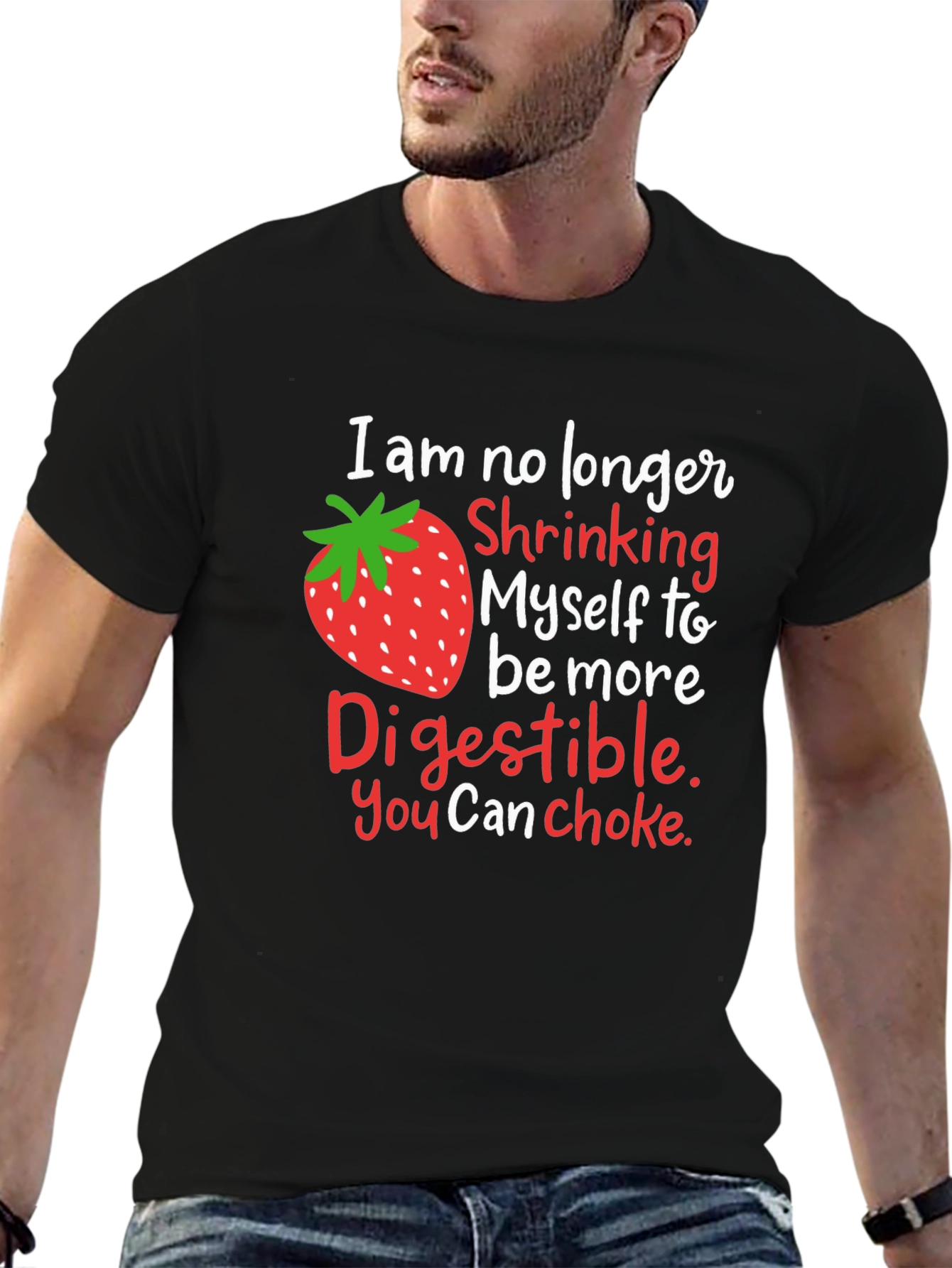 Strawberry Digestible Slogan Graphic Tee