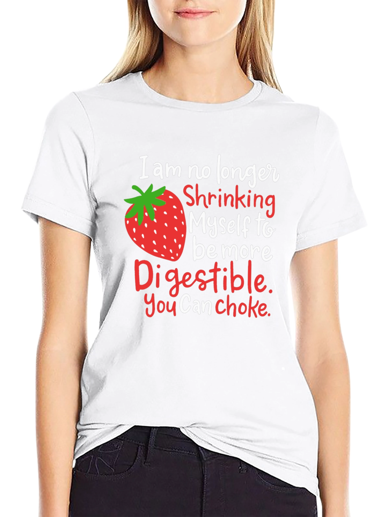 Strawberry Digestible Slogan Graphic Tee