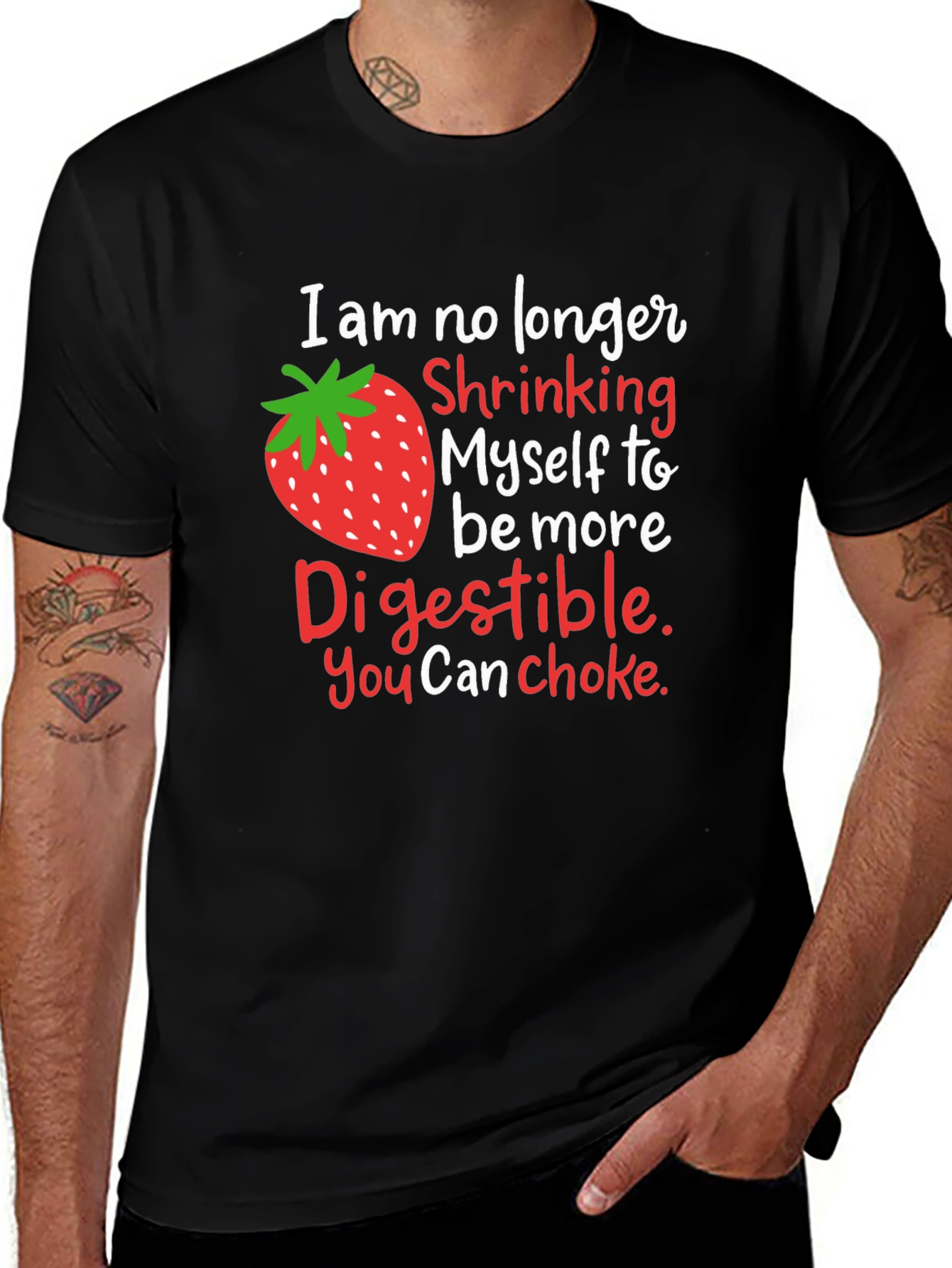 Strawberry Digestible Slogan Graphic Tee