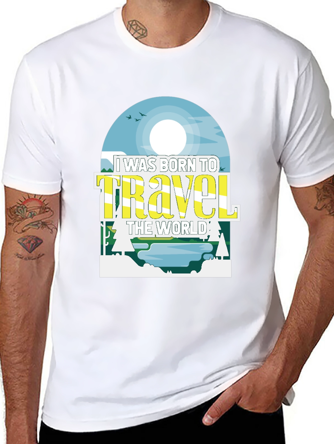 Born to Travel Black Graphic Tee