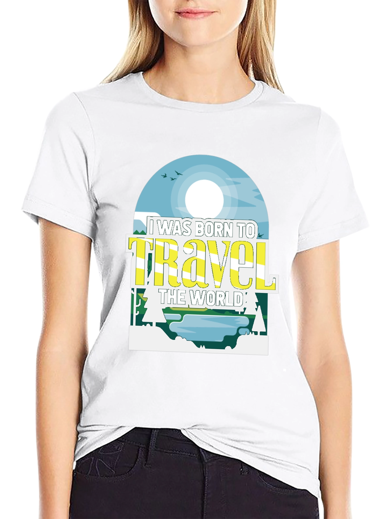Born to Travel Black Graphic Tee