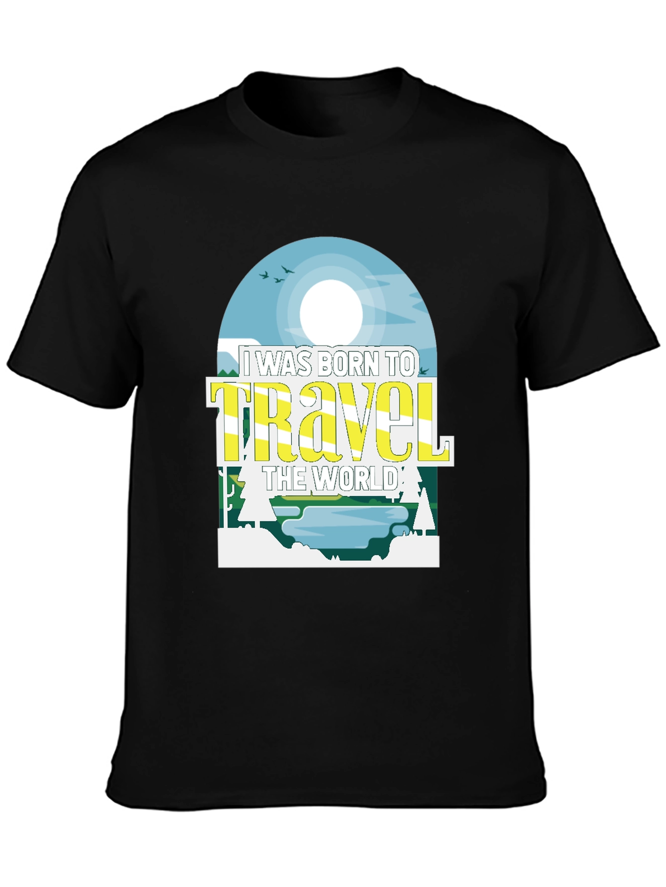 Born to Travel Black Graphic Tee