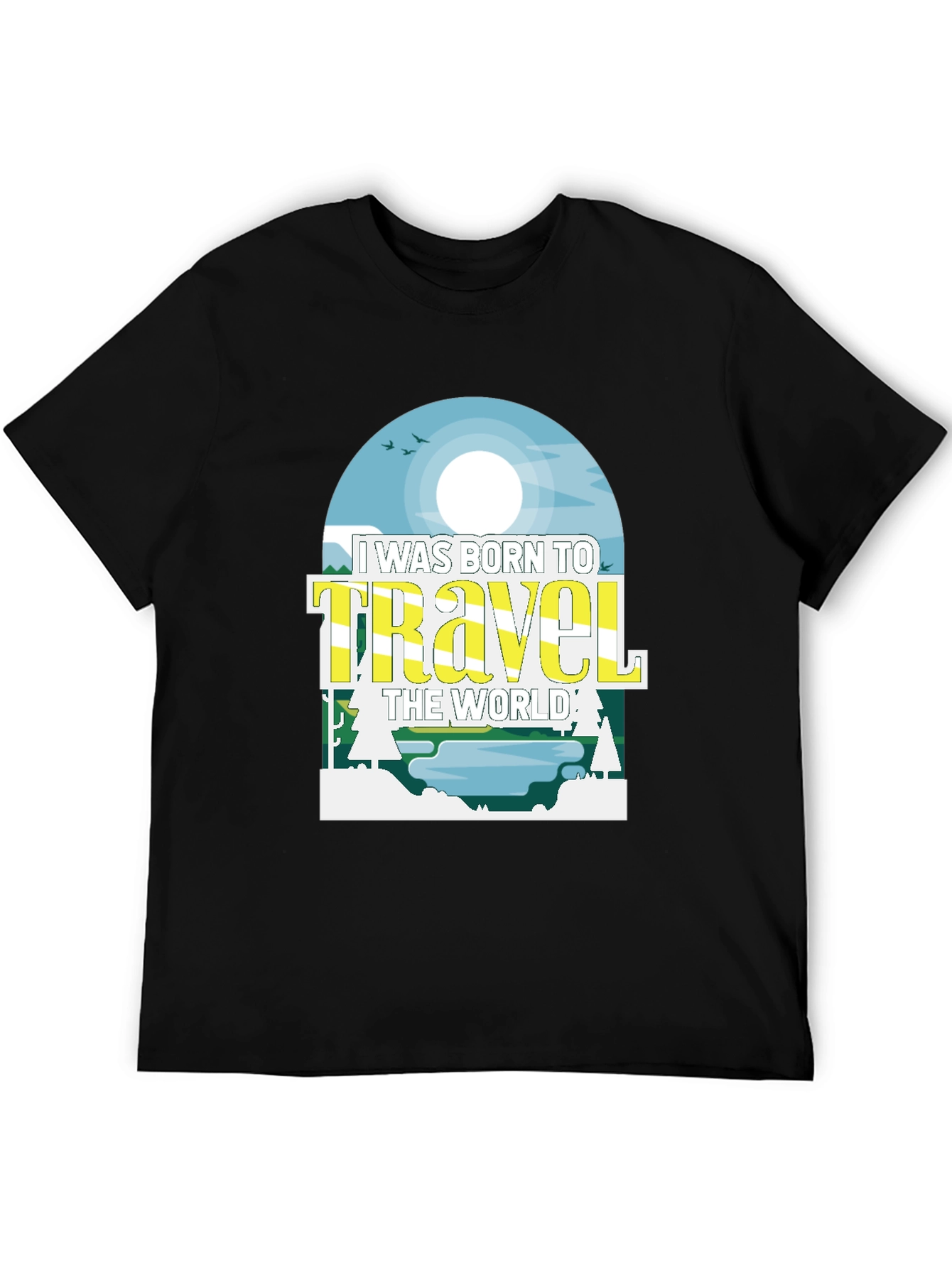 Born to Travel Black Graphic Tee
