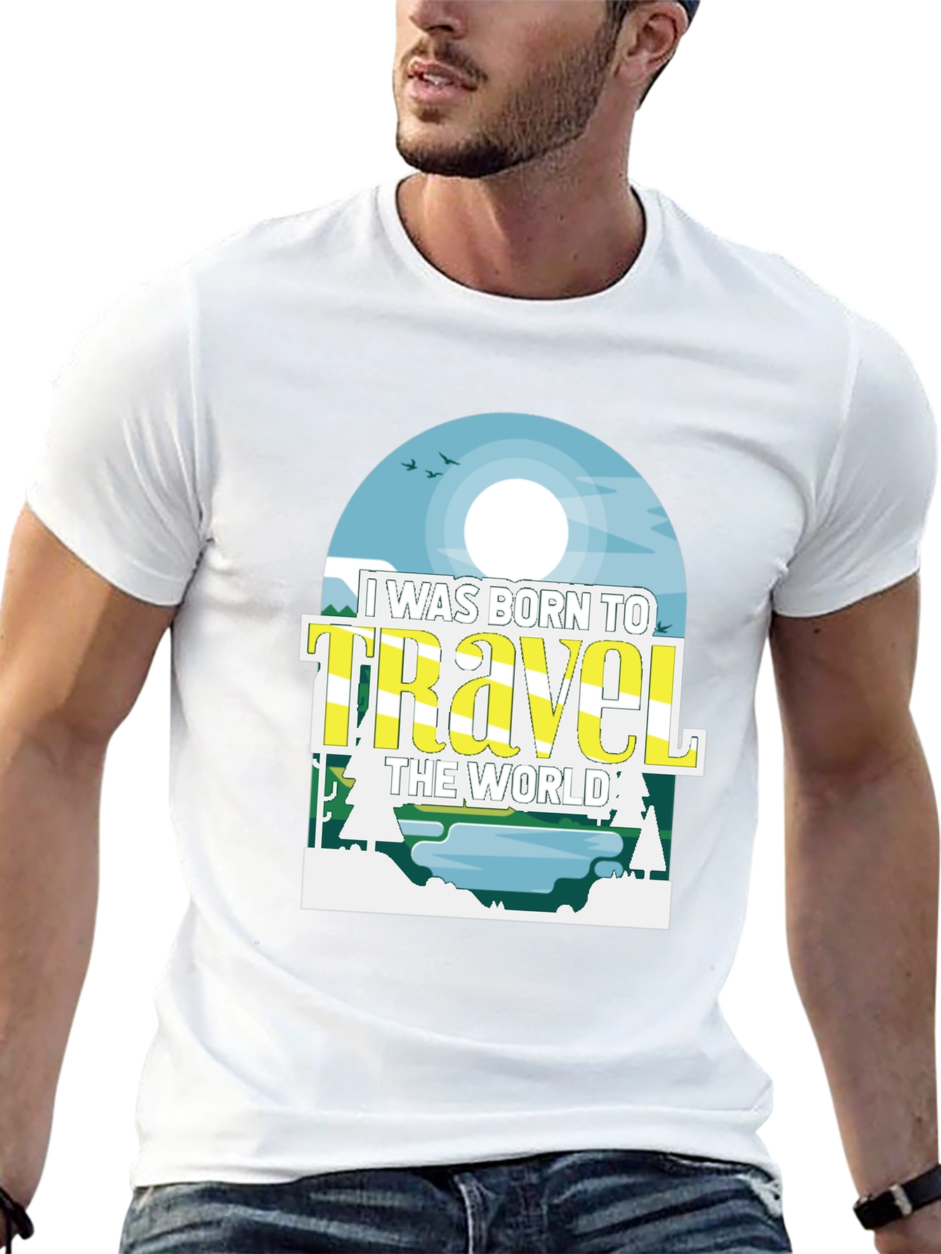 Born to Travel Black Graphic Tee