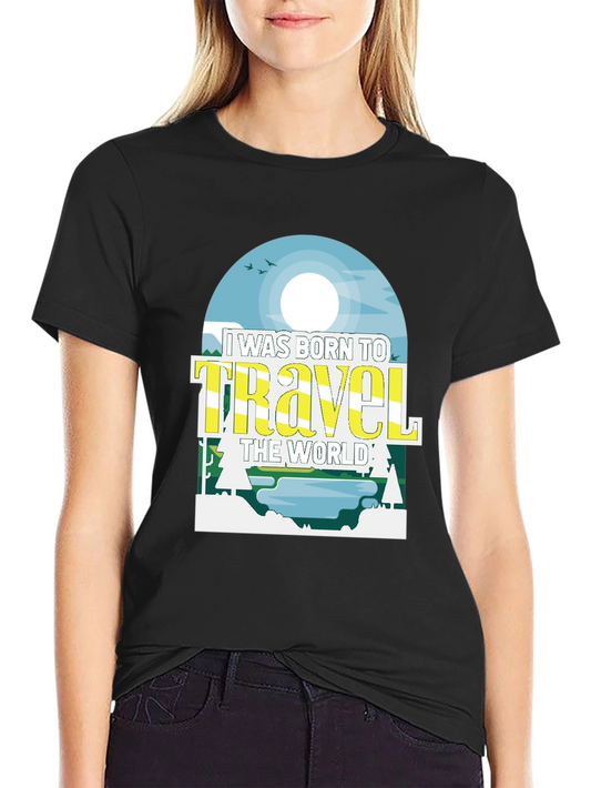 Born to Travel Black Graphic Tee