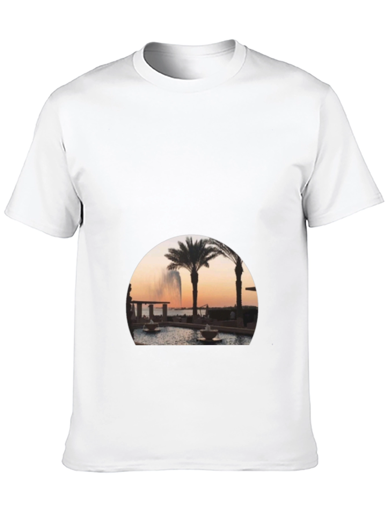 Black Palm Tree Fountain Graphic Tee