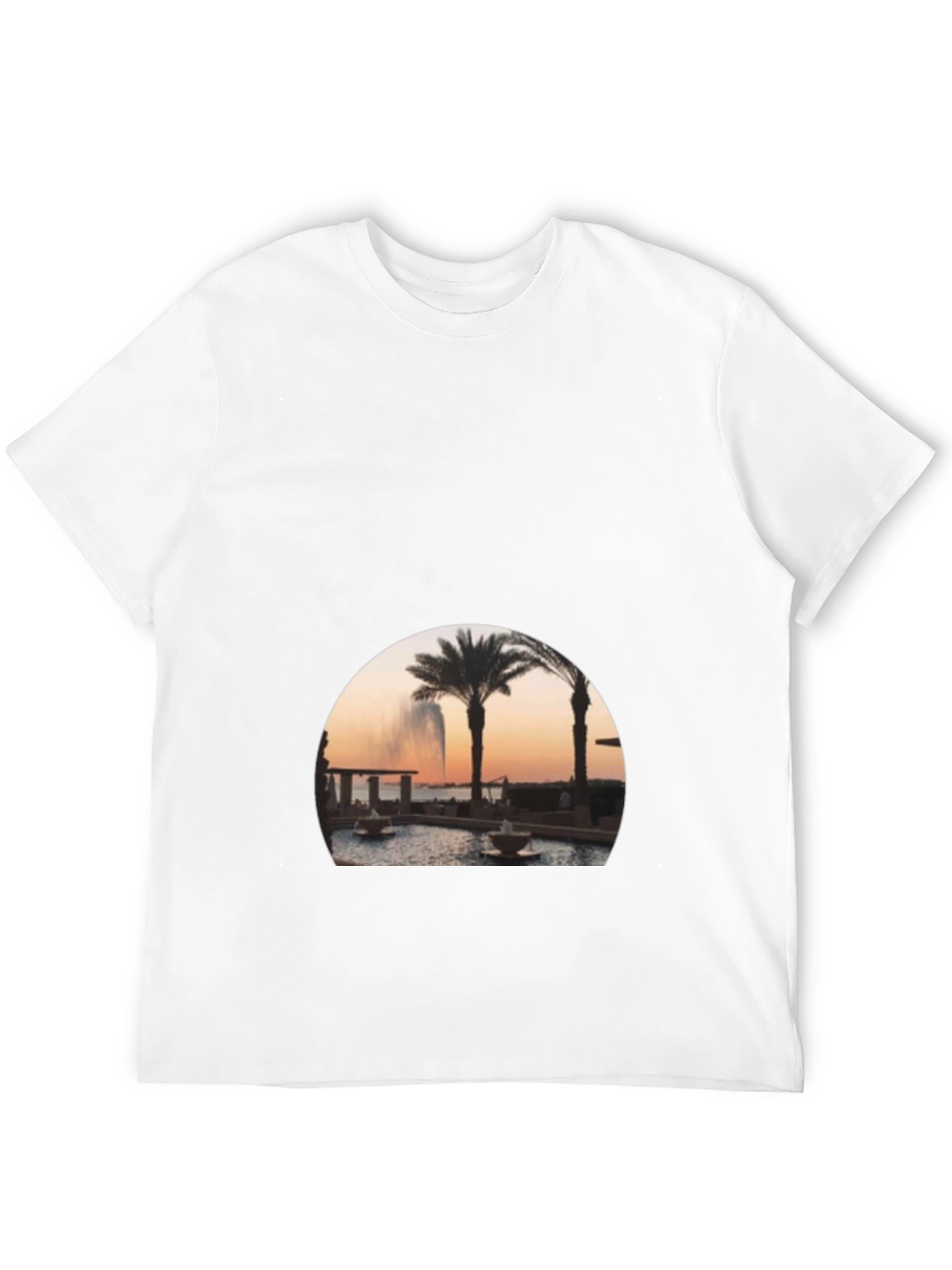 Black Palm Tree Fountain Graphic Tee