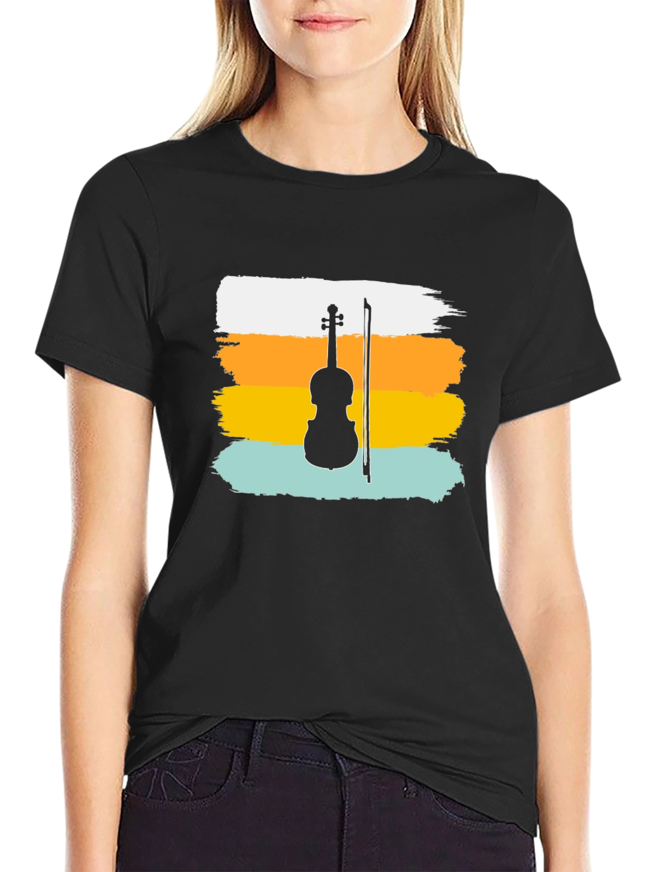 Violin Sunset Graphic Tee