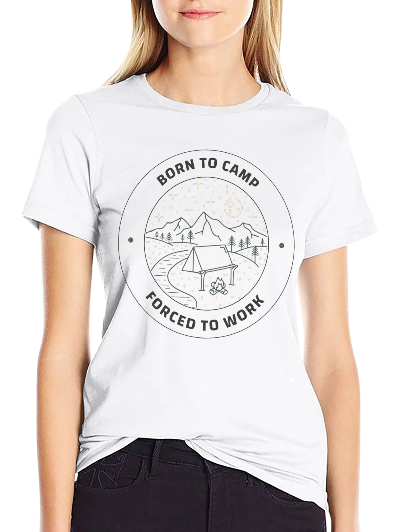 Born to Camp Black Graphic Tee