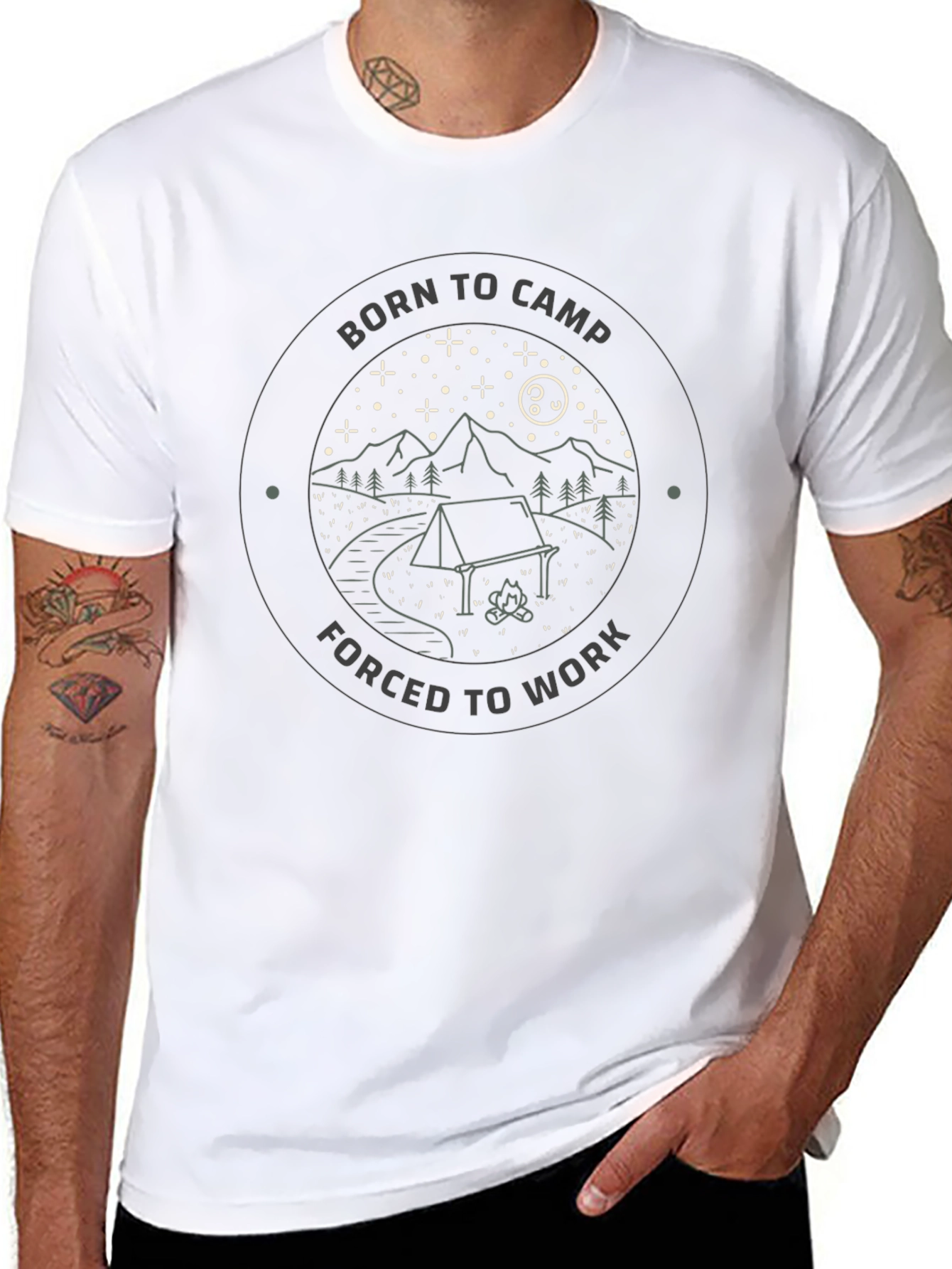Born to Camp Black Graphic Tee