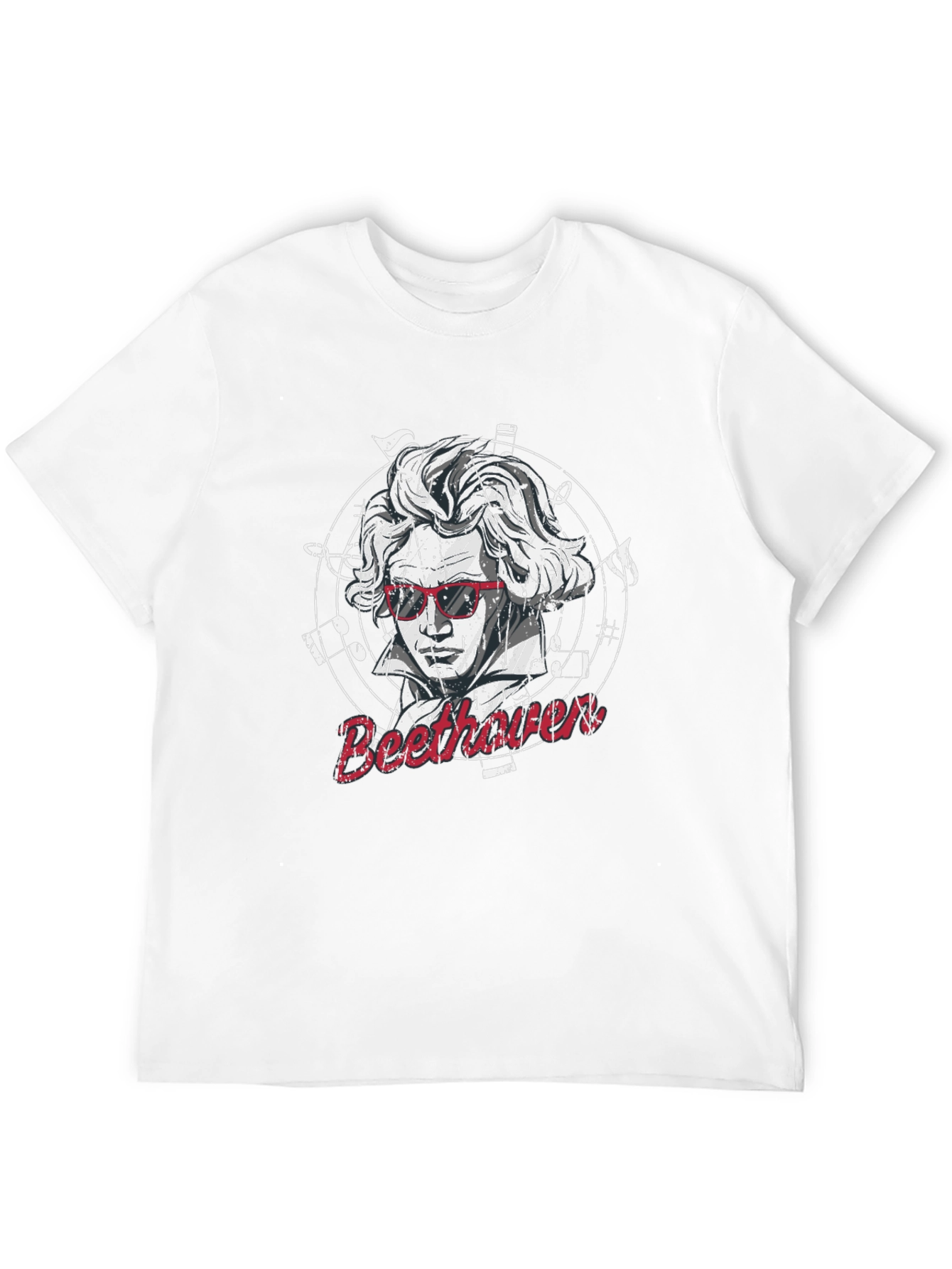 Beethoven Graphic Print Mens Black T-Shirt