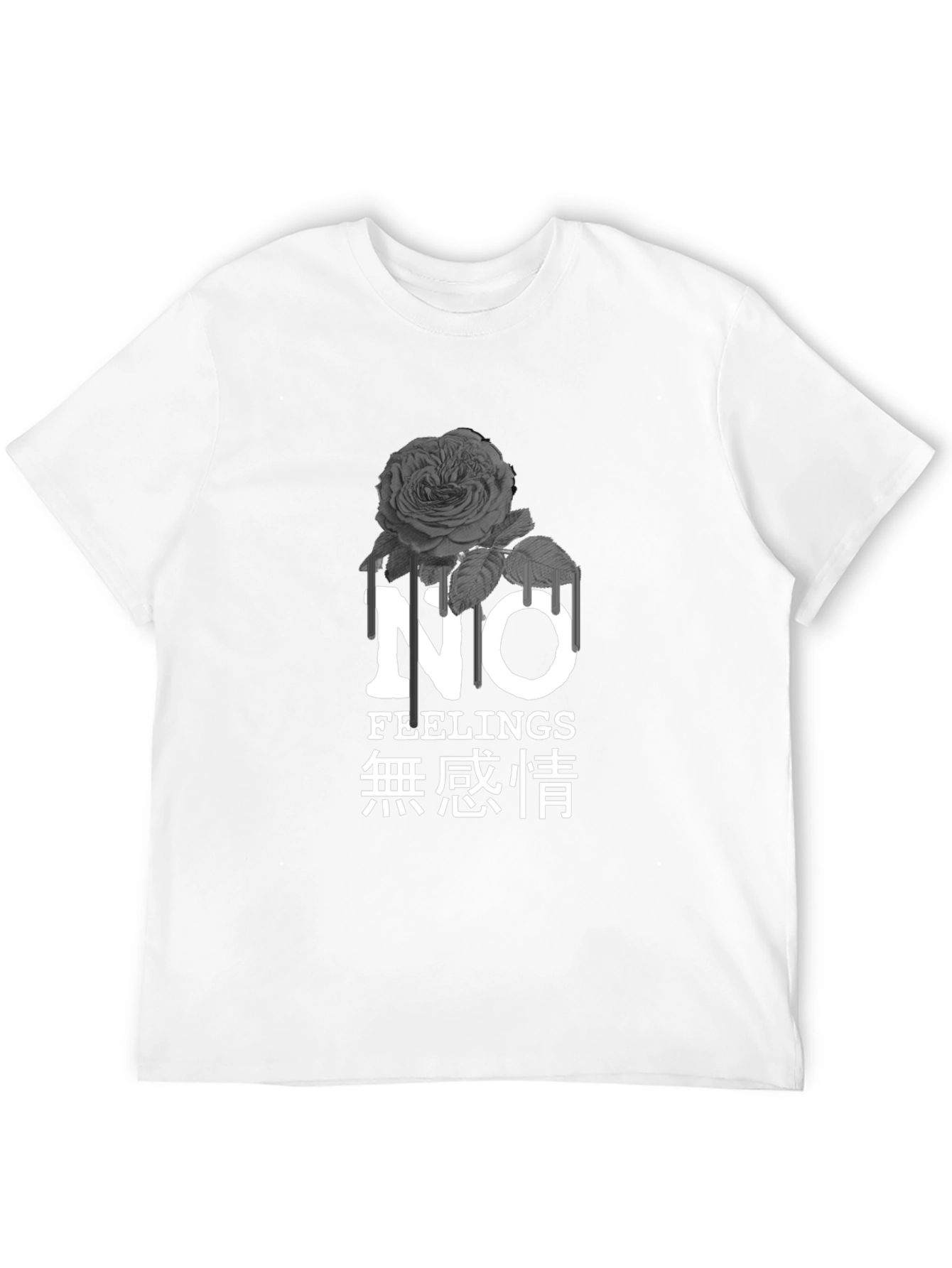 Rose Drip Graphic Tee - No Feelings