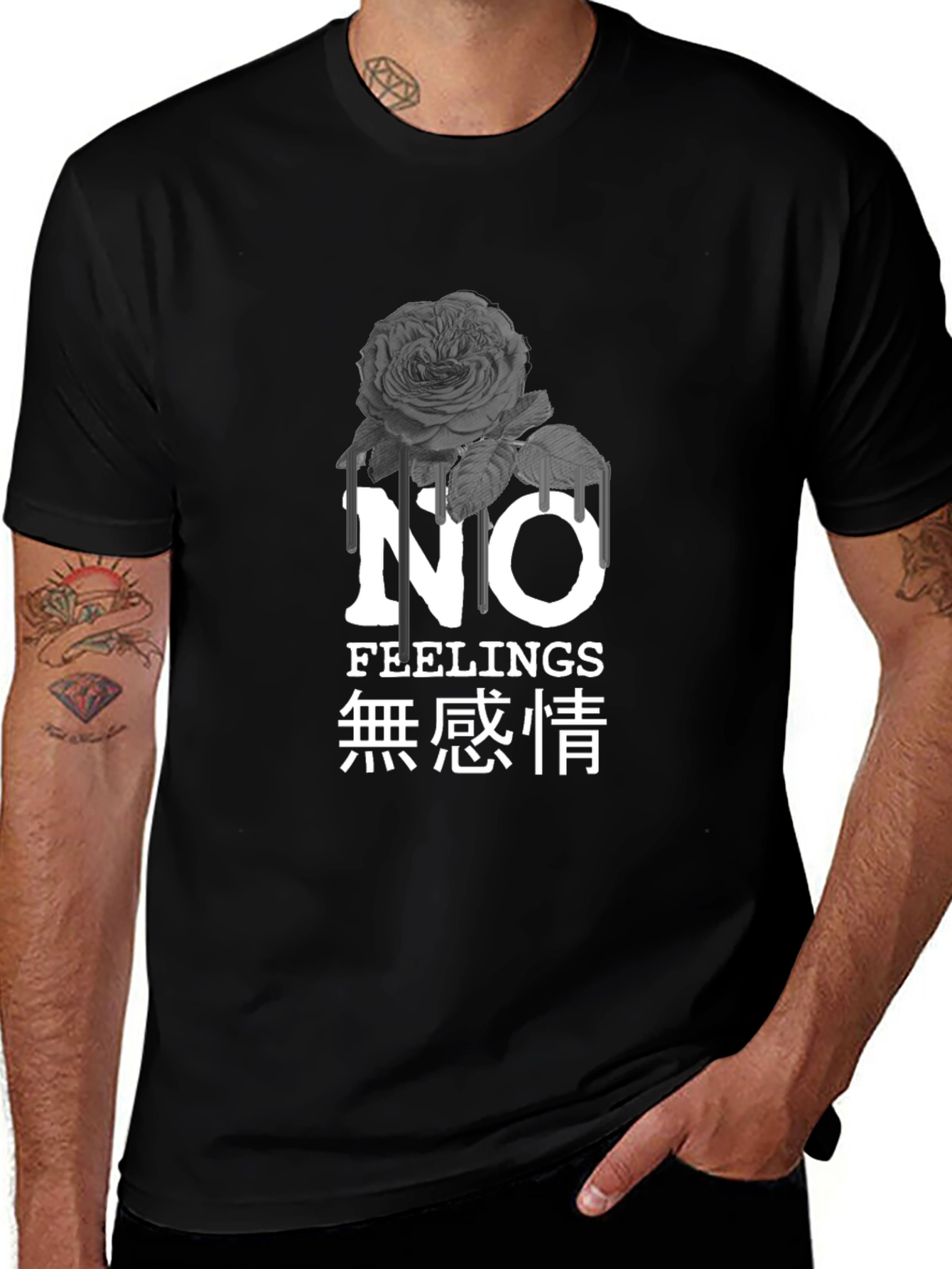 Rose Drip Graphic Tee - No Feelings