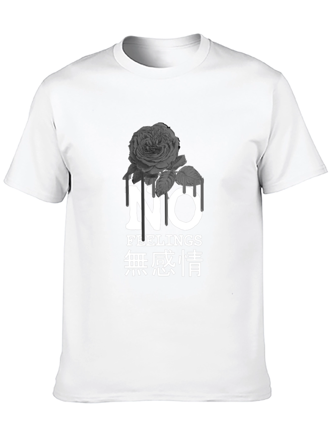 Rose Drip Graphic Tee - No Feelings