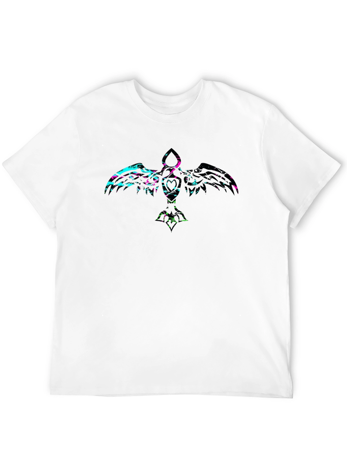 Abstract Crow Graphic Black T-Shirt