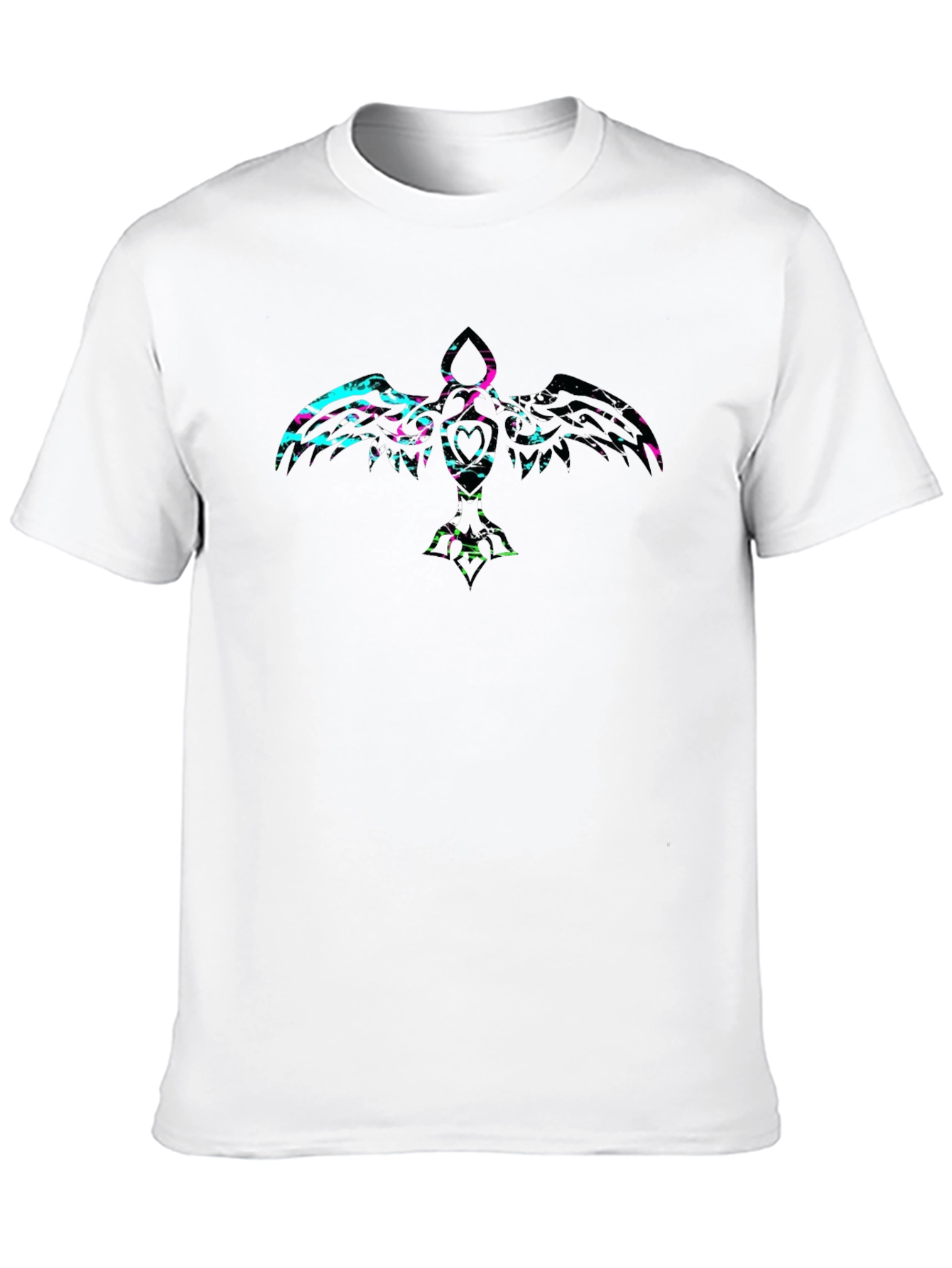 Abstract Crow Graphic Black T-Shirt