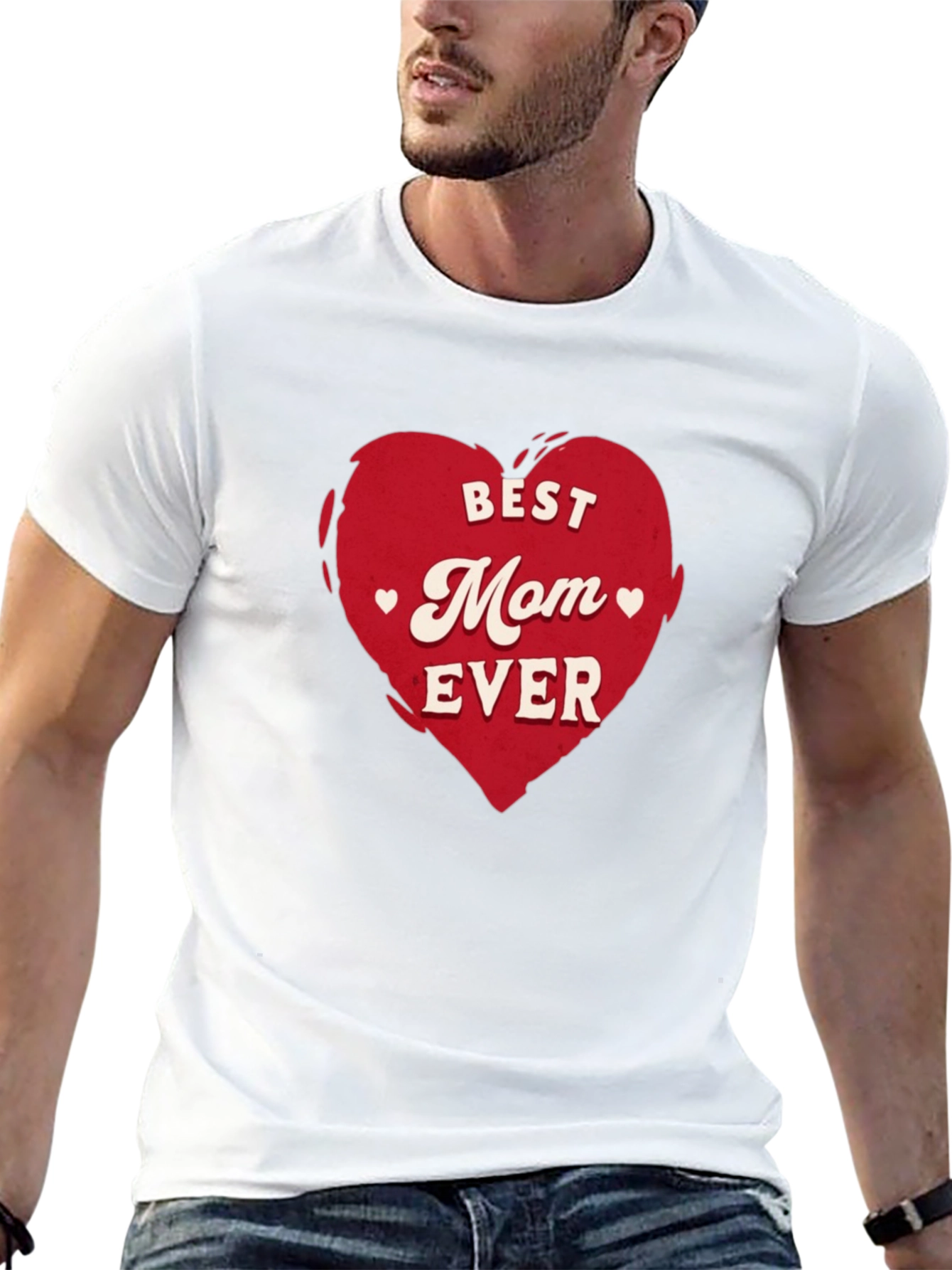 Best Mom Ever Heart Graphic Tee - Black