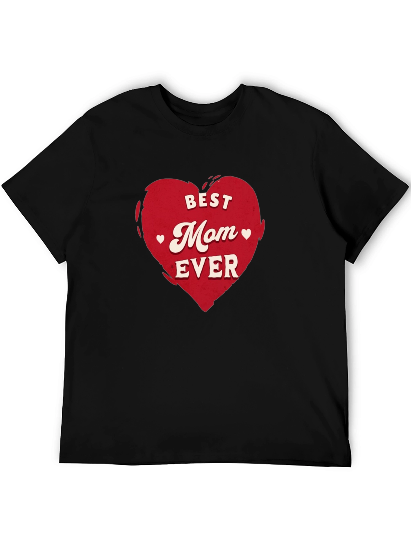 Best Mom Ever Heart Graphic Tee - Black