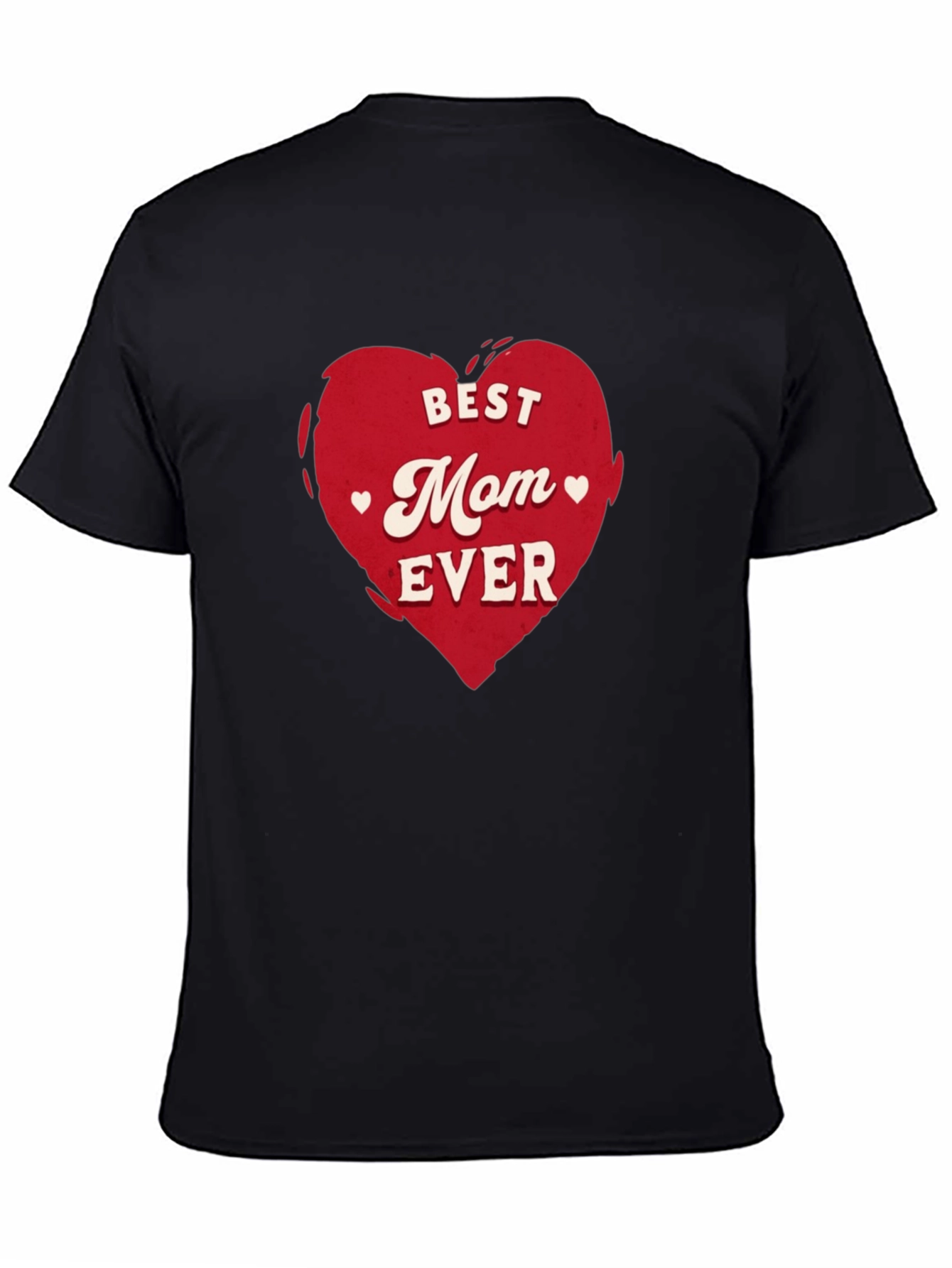 Best Mom Ever Heart Graphic Tee - Black