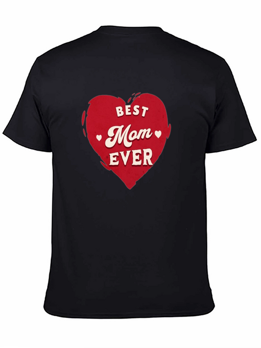 Best Mom Ever Heart Graphic Tee - Black