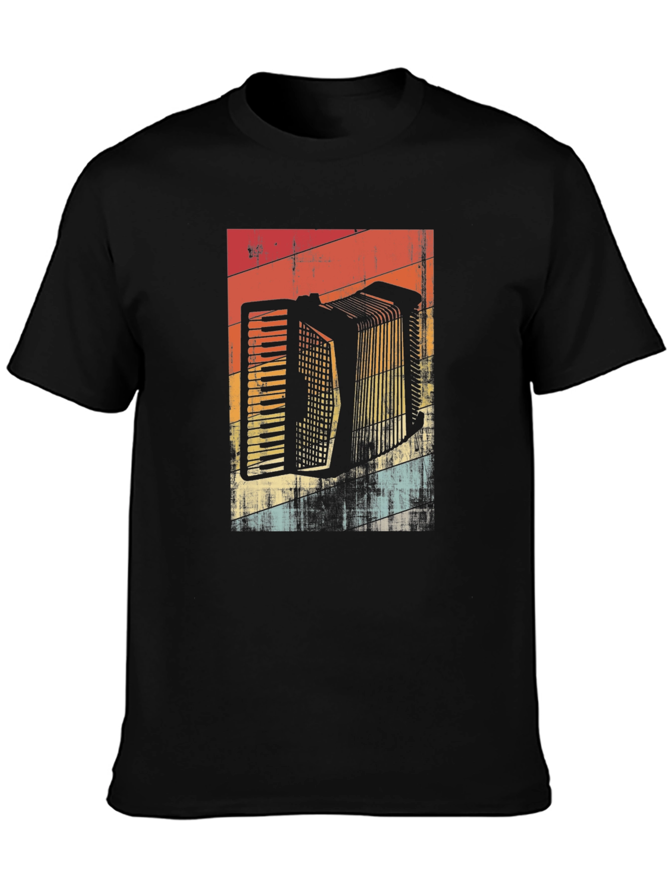 Retro Accordion Graphic Tee - Black