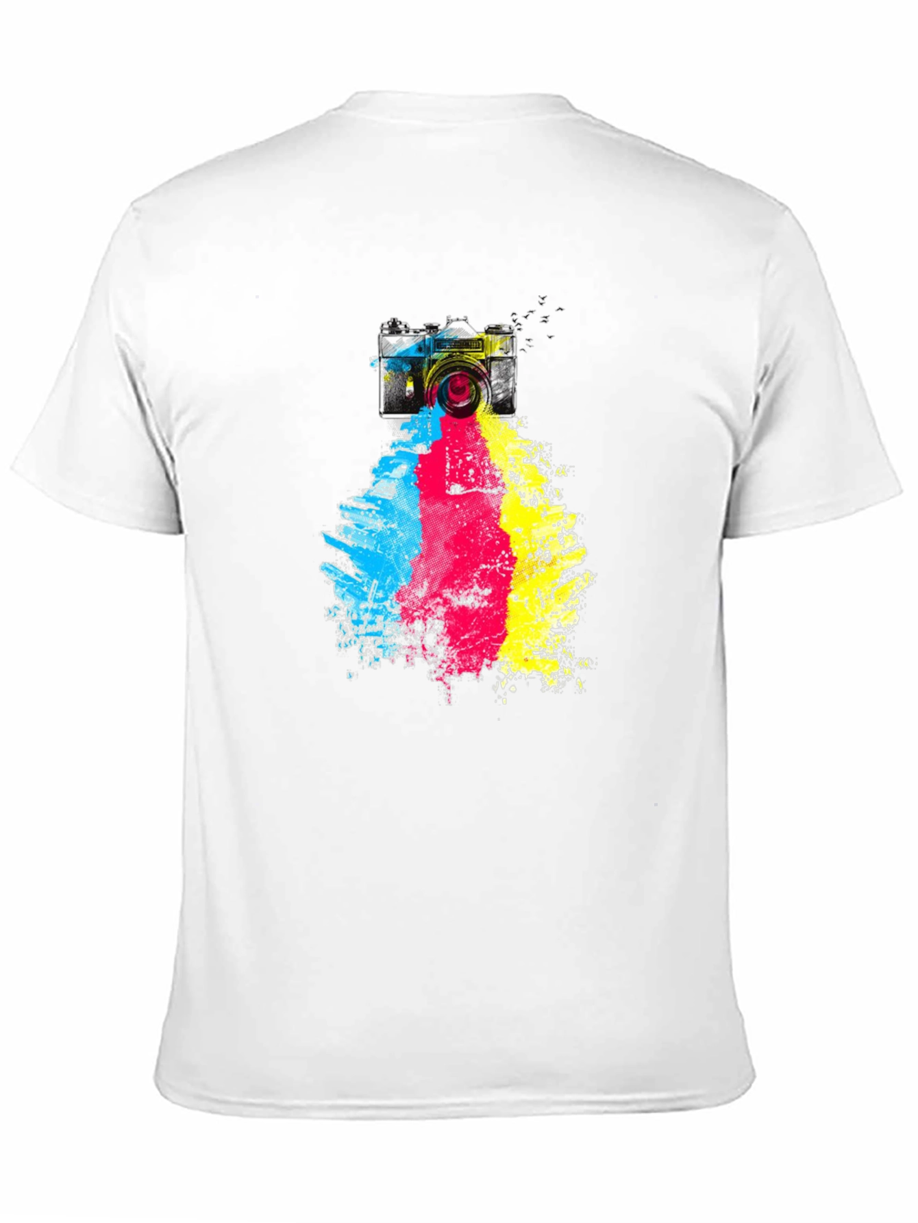 Camera Paint Splash Graphic Tee - Black Cotton