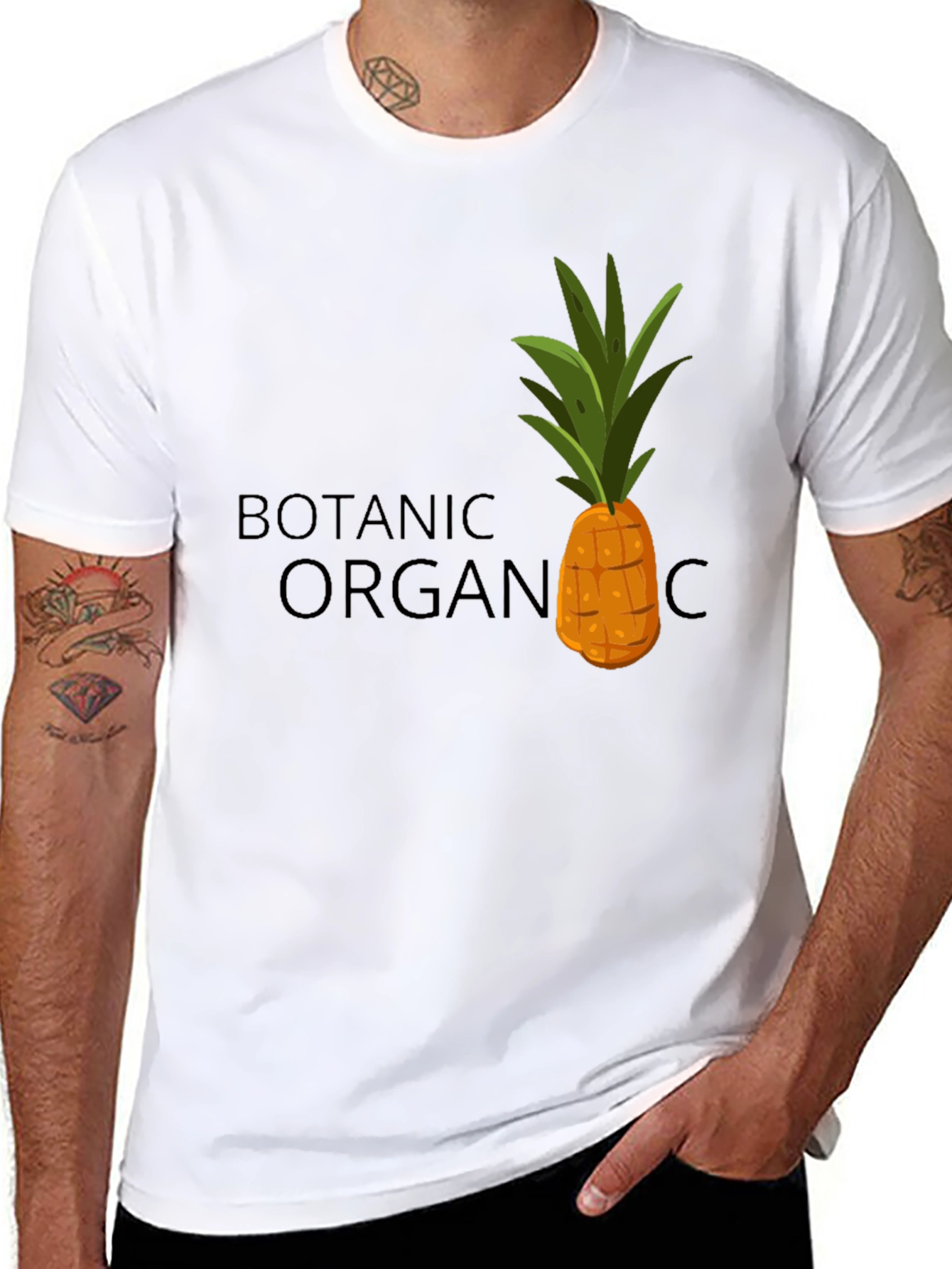 Botanic Organic Pineapple Graphic T-Shirt