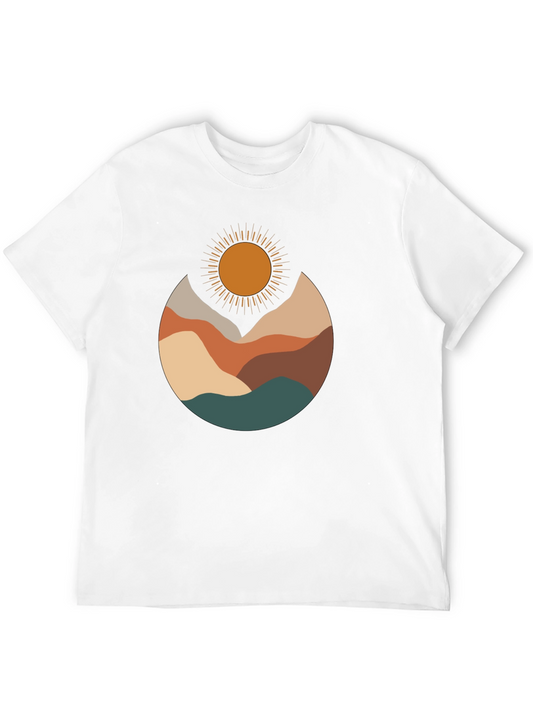Abstract Mountain Sun Graphic Tee