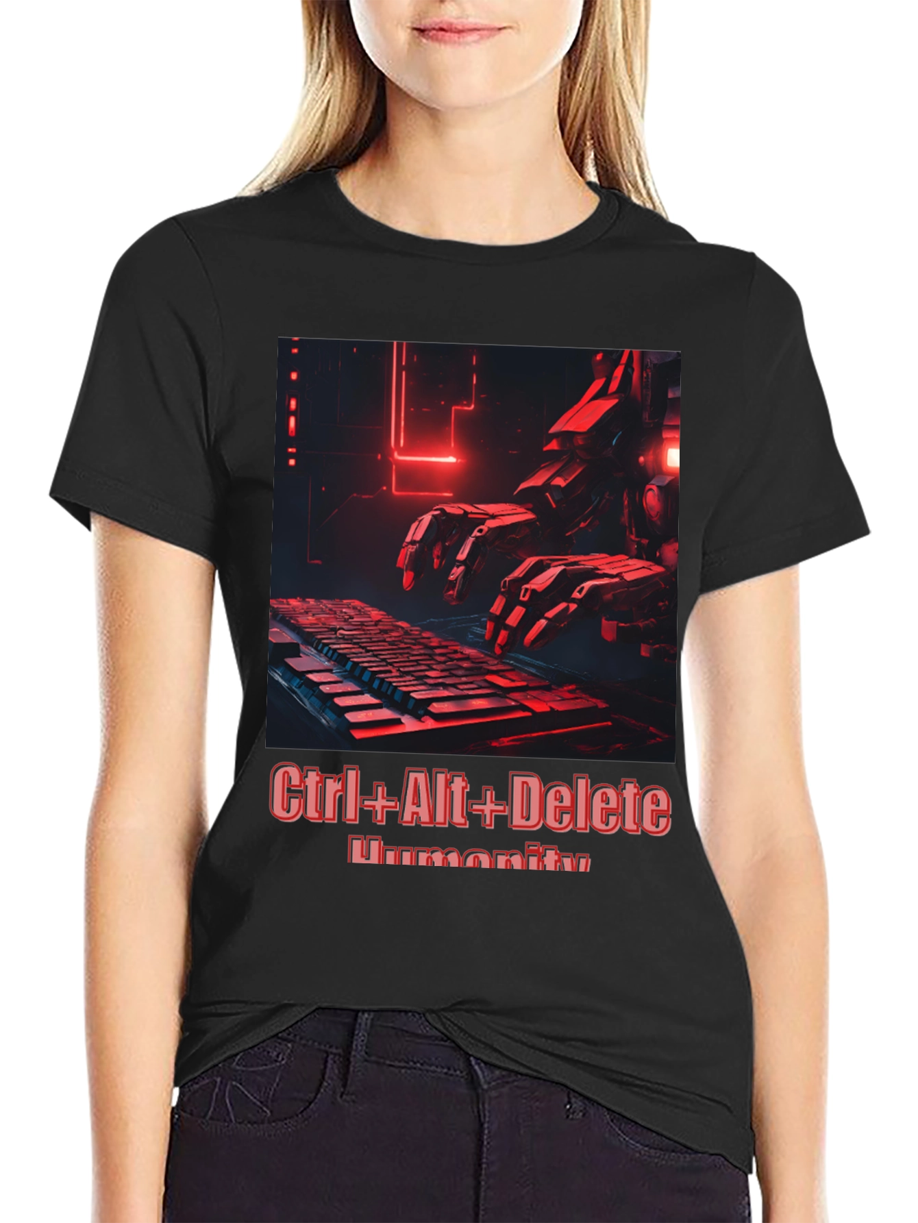 Ctrl+Alt+Delete Humanity T-Shirt - Cyberpunk Style