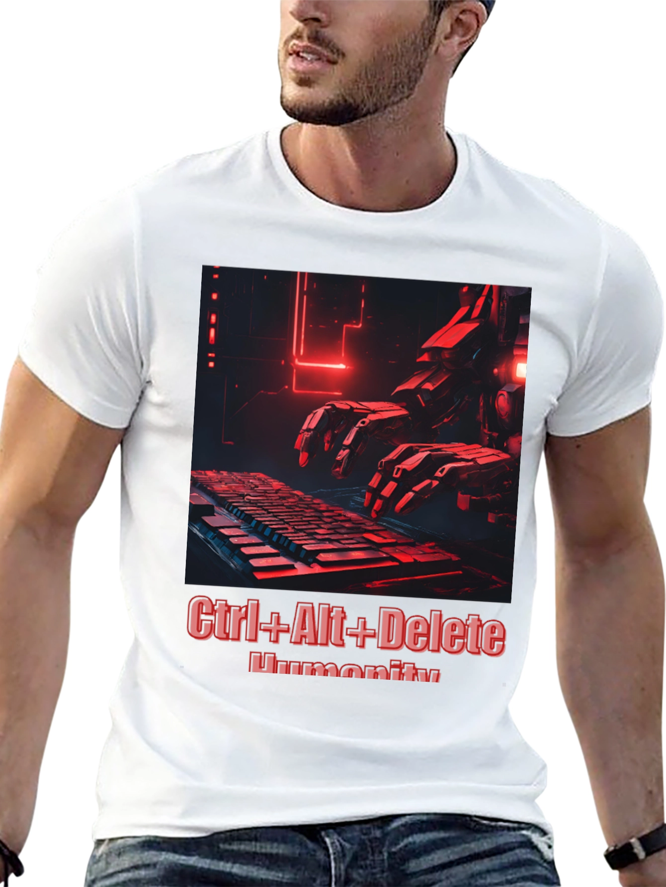 Ctrl+Alt+Delete Humanity T-Shirt - Cyberpunk Style