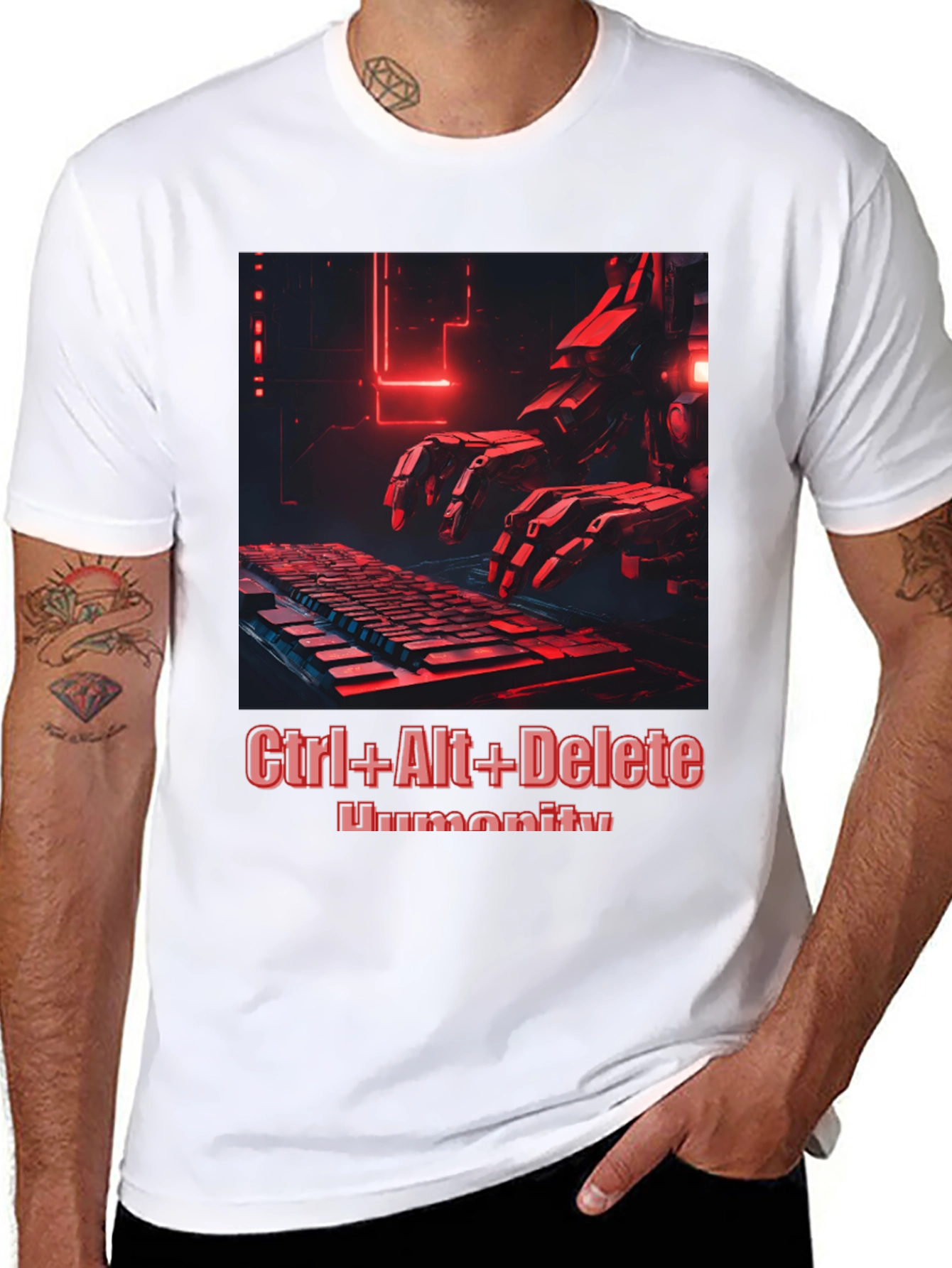 Ctrl+Alt+Delete Humanity T-Shirt - Cyberpunk Style