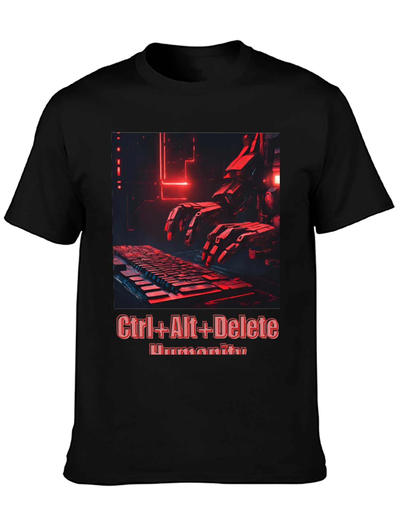 Ctrl+Alt+Delete Humanity T-Shirt - Cyberpunk Style