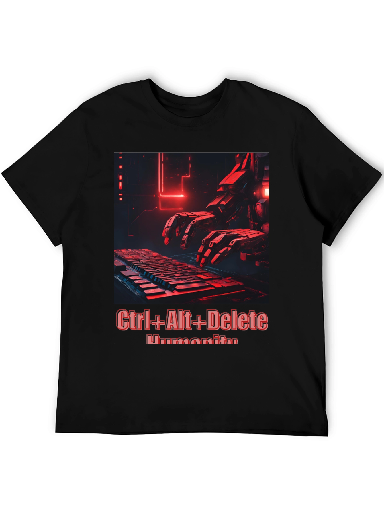 Ctrl+Alt+Delete Humanity T-Shirt - Cyberpunk Style