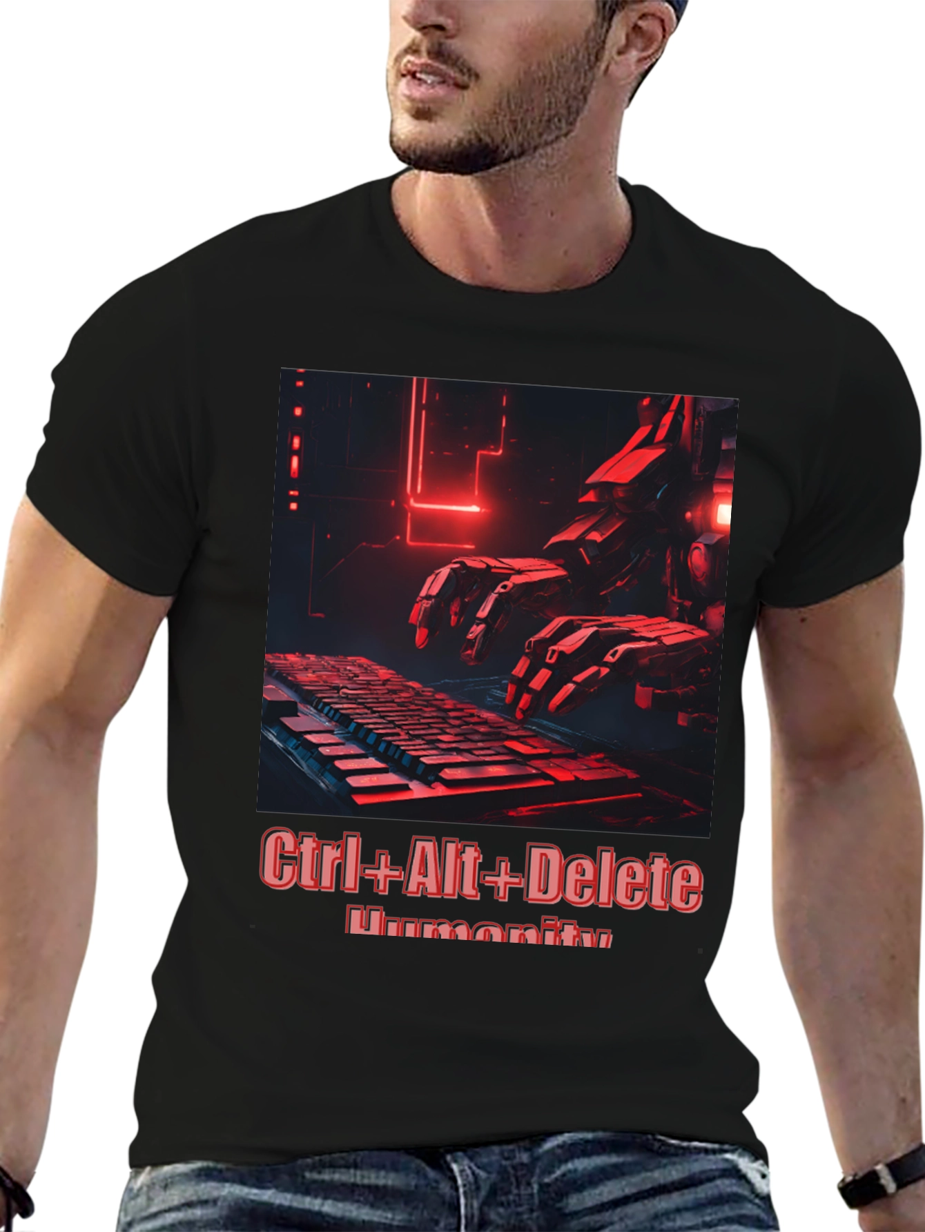 Ctrl+Alt+Delete Humanity T-Shirt - Cyberpunk Style