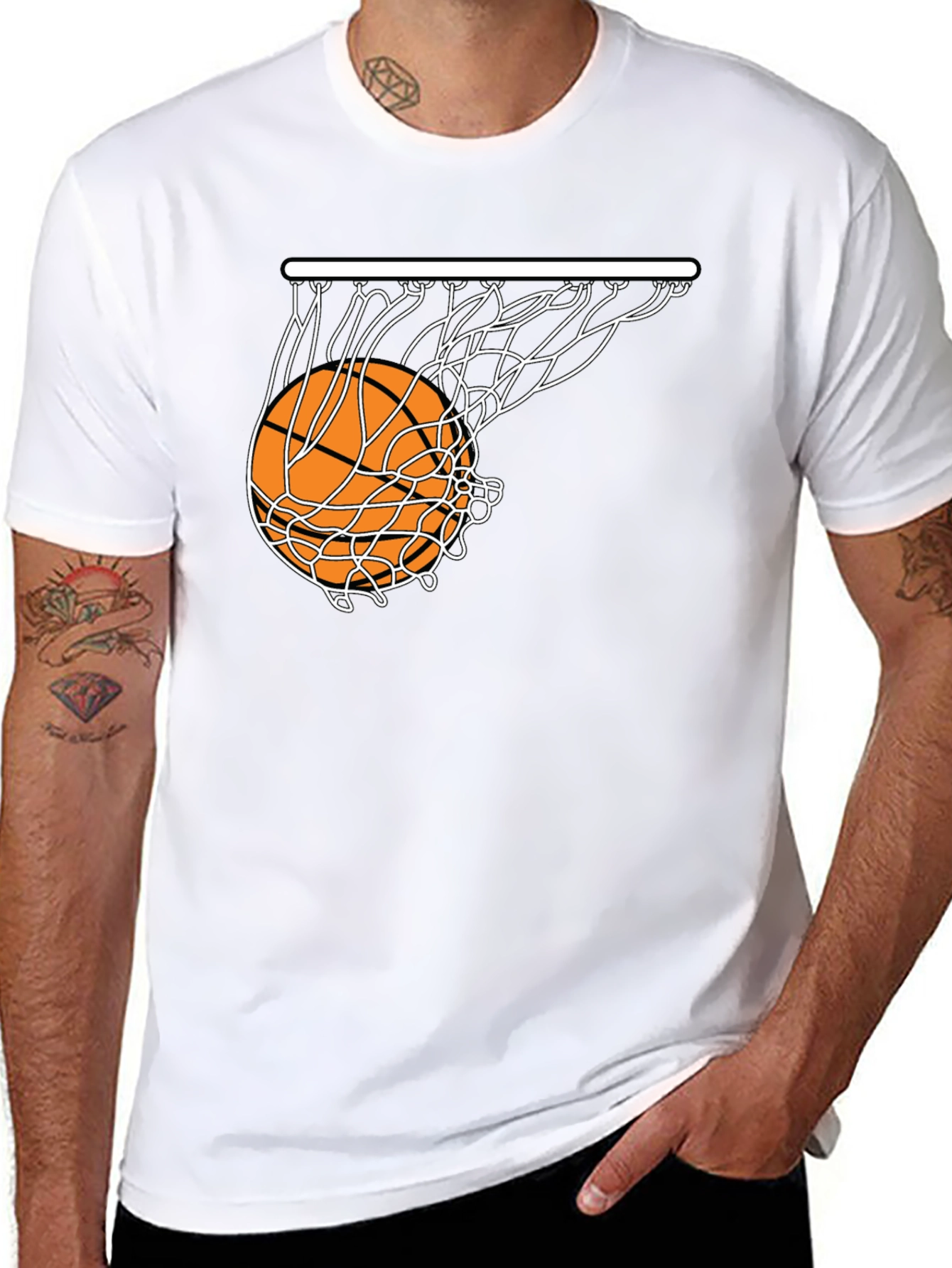 Basketball Net Graphic Tee - Stylish Sportswear