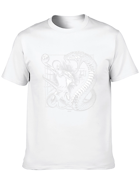 Basketball Player & Snake Graphic Black T-Shirt