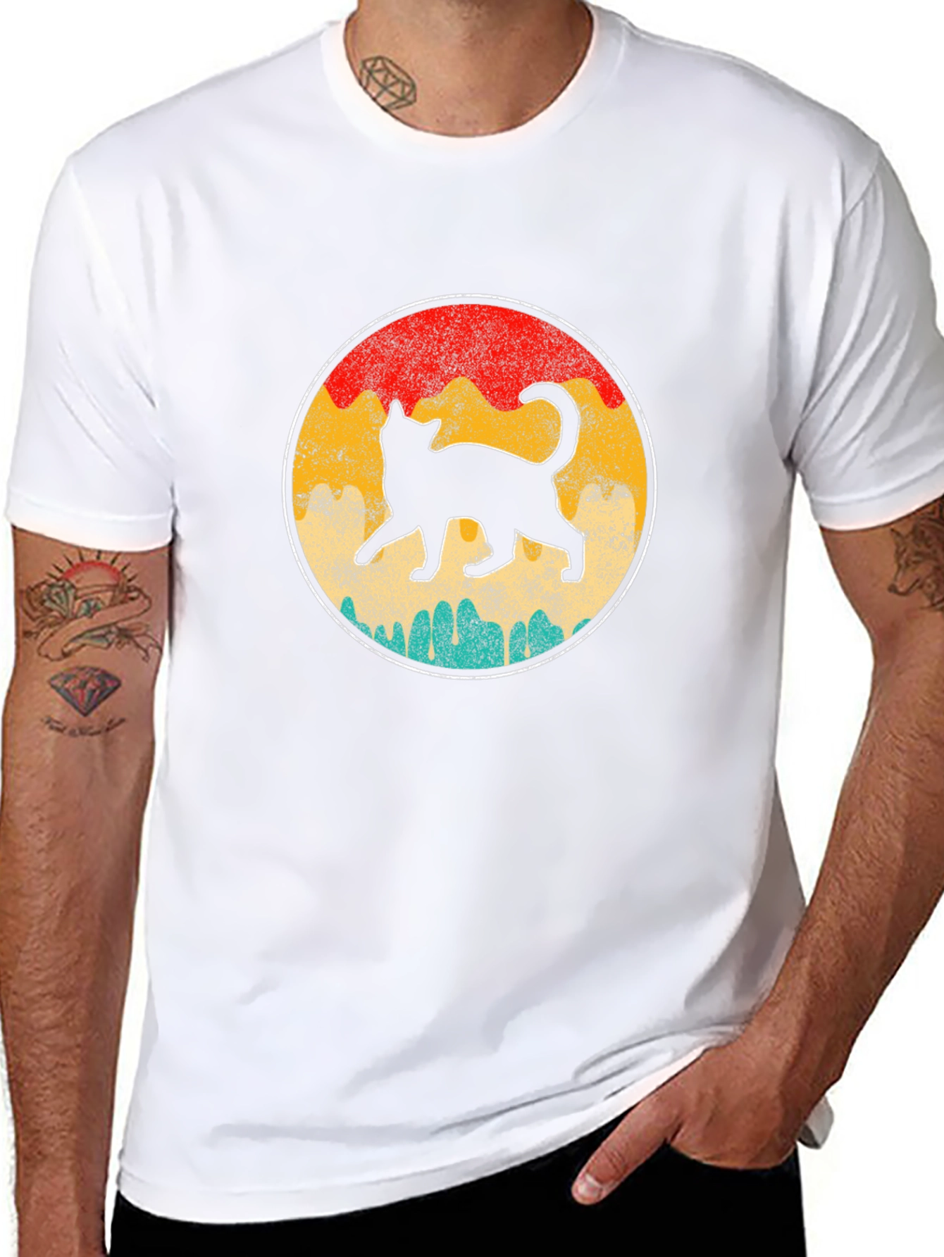Retro Cat Graphic T-Shirt