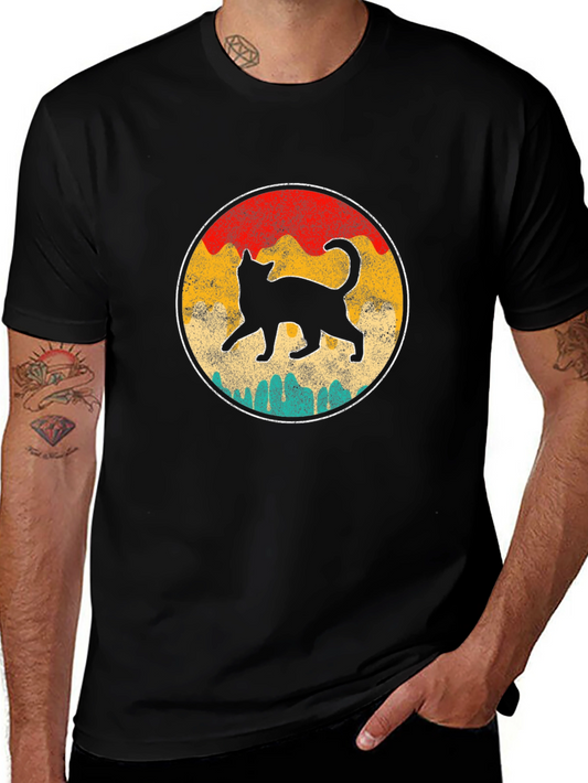 Retro Cat Graphic T-Shirt