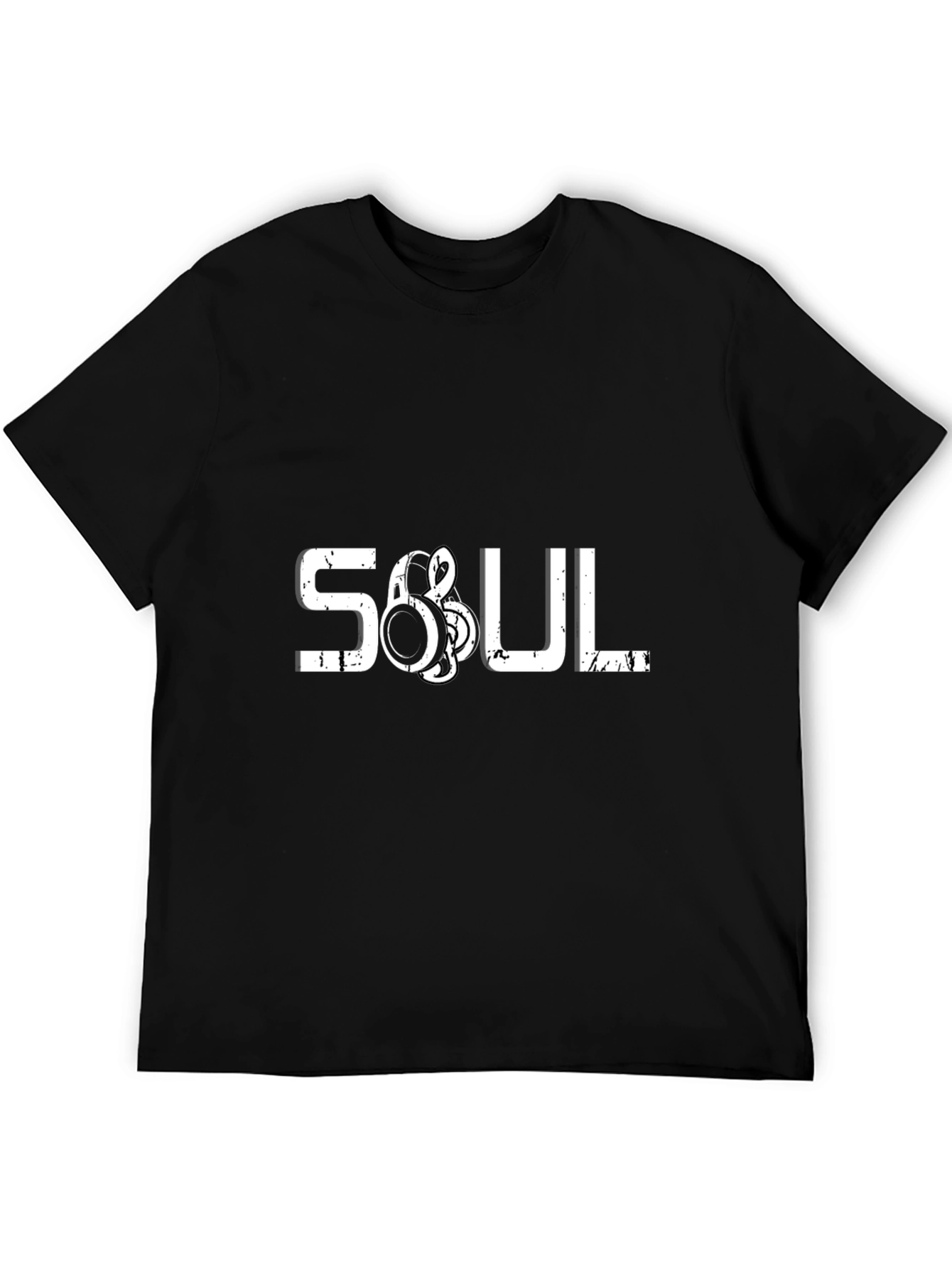 Soul Music Headphones Graphic Black T-Shirt